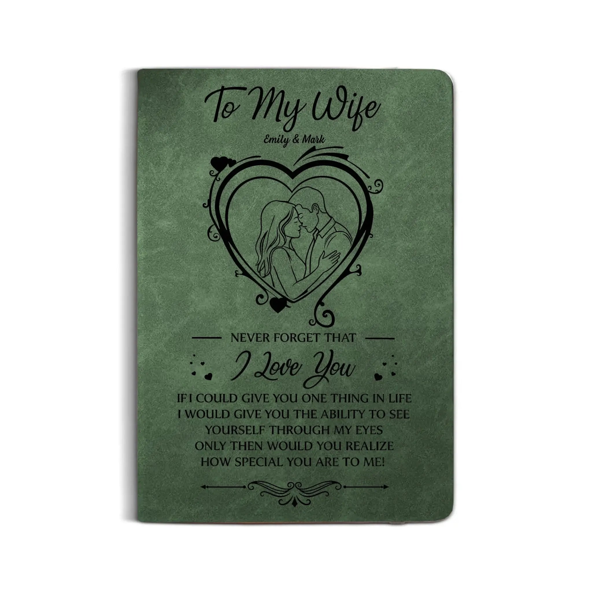 Leather Notebook Print - Leather Journal - Green Colors