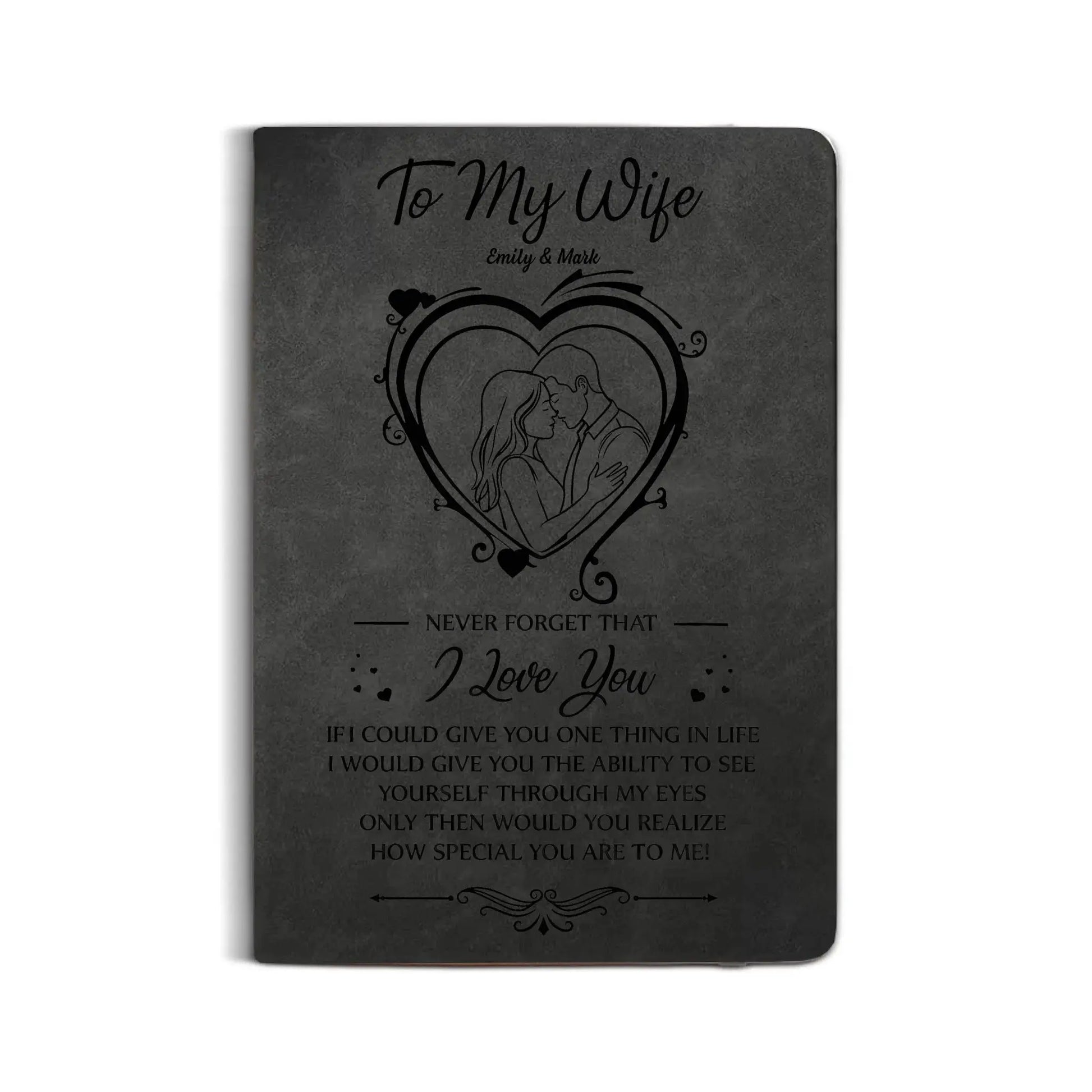 Leather Notebook Print - Leather Journal - Black Colors