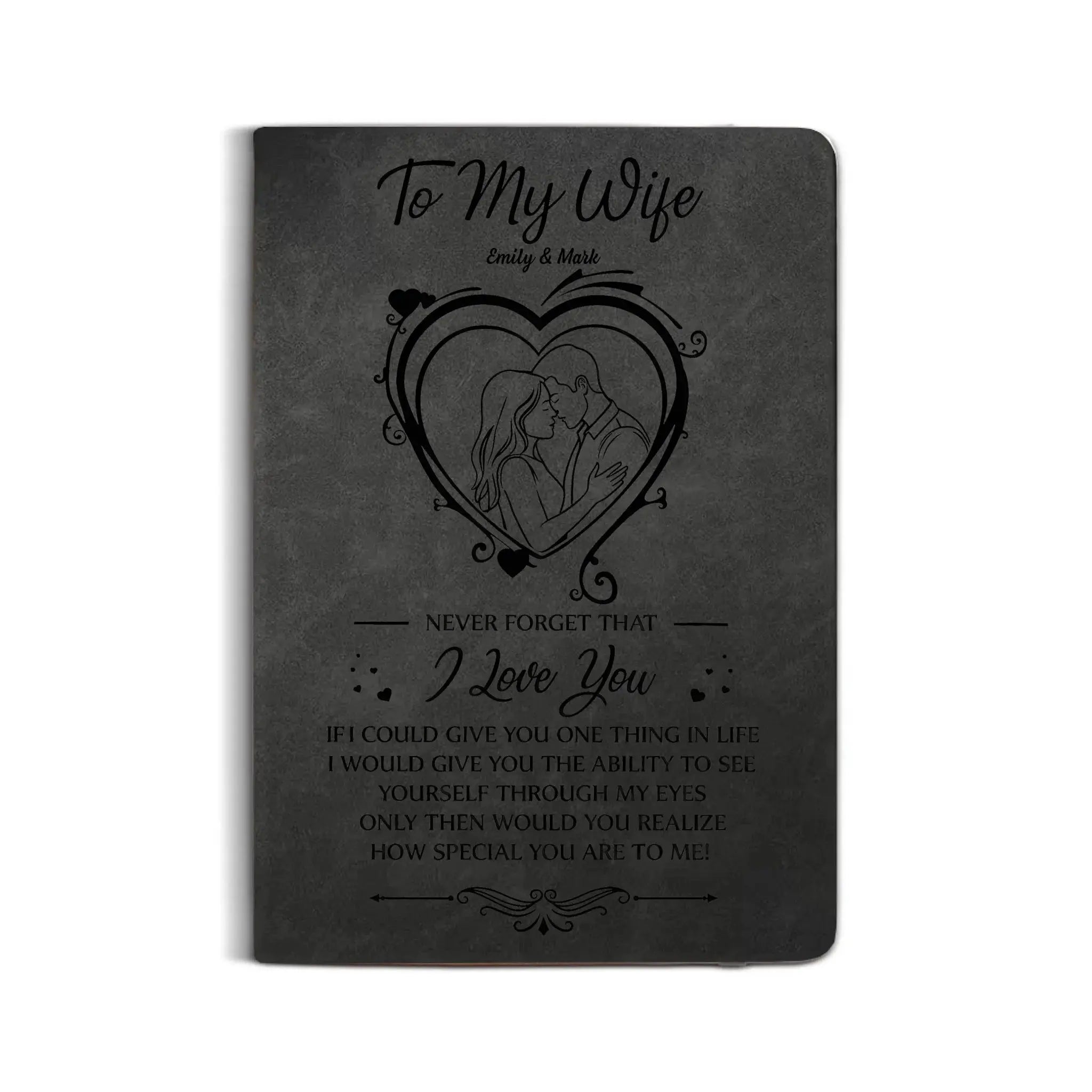 Leather Notebook Print - Leather Journal - Black Colors
