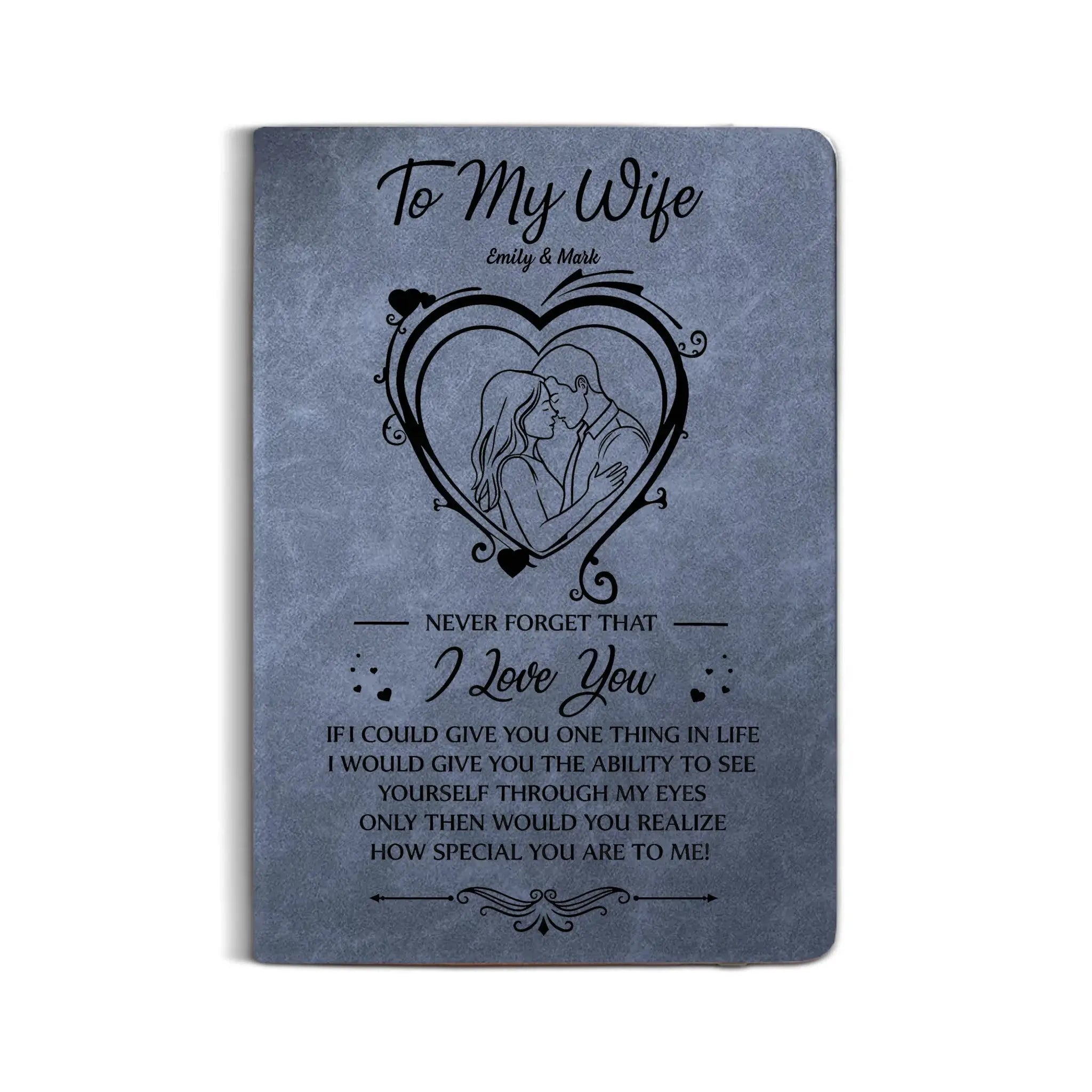 Leather Notebook Print - Leather Journal - Hazel Blue Colors