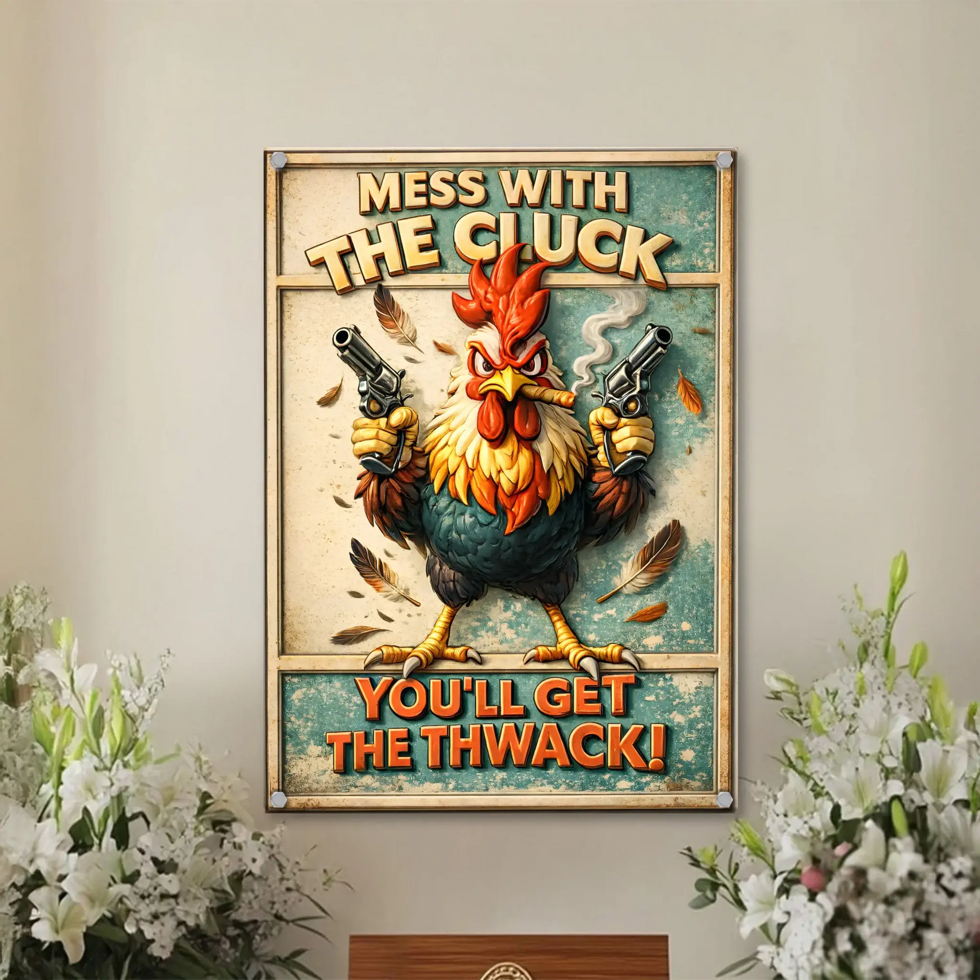 Duconspace Metal Sign Portrait Indoor, Metal Sign Hanging on Living Room Wall