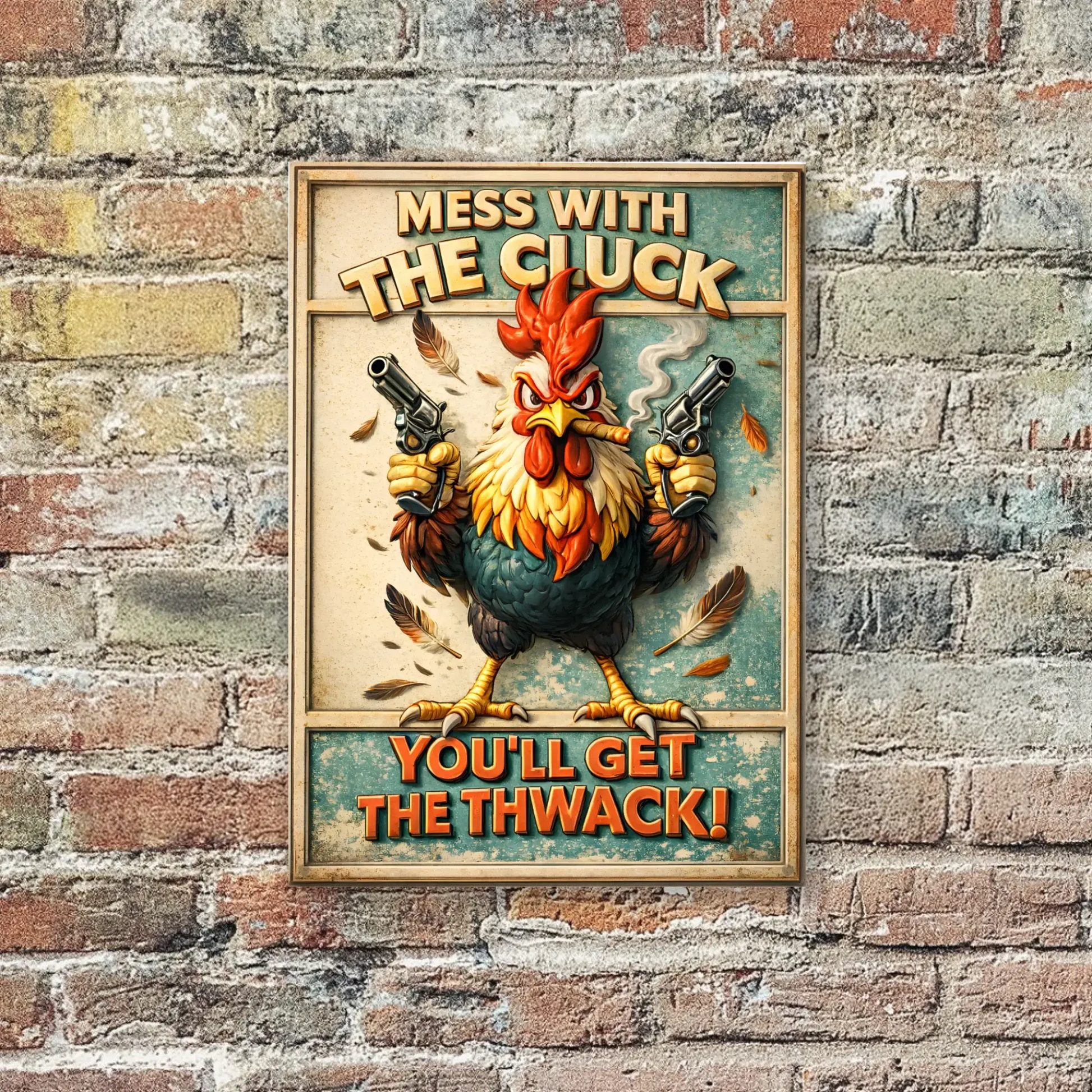 Duconspace Metal Sign Portrait Hanging On A Wall Outside House