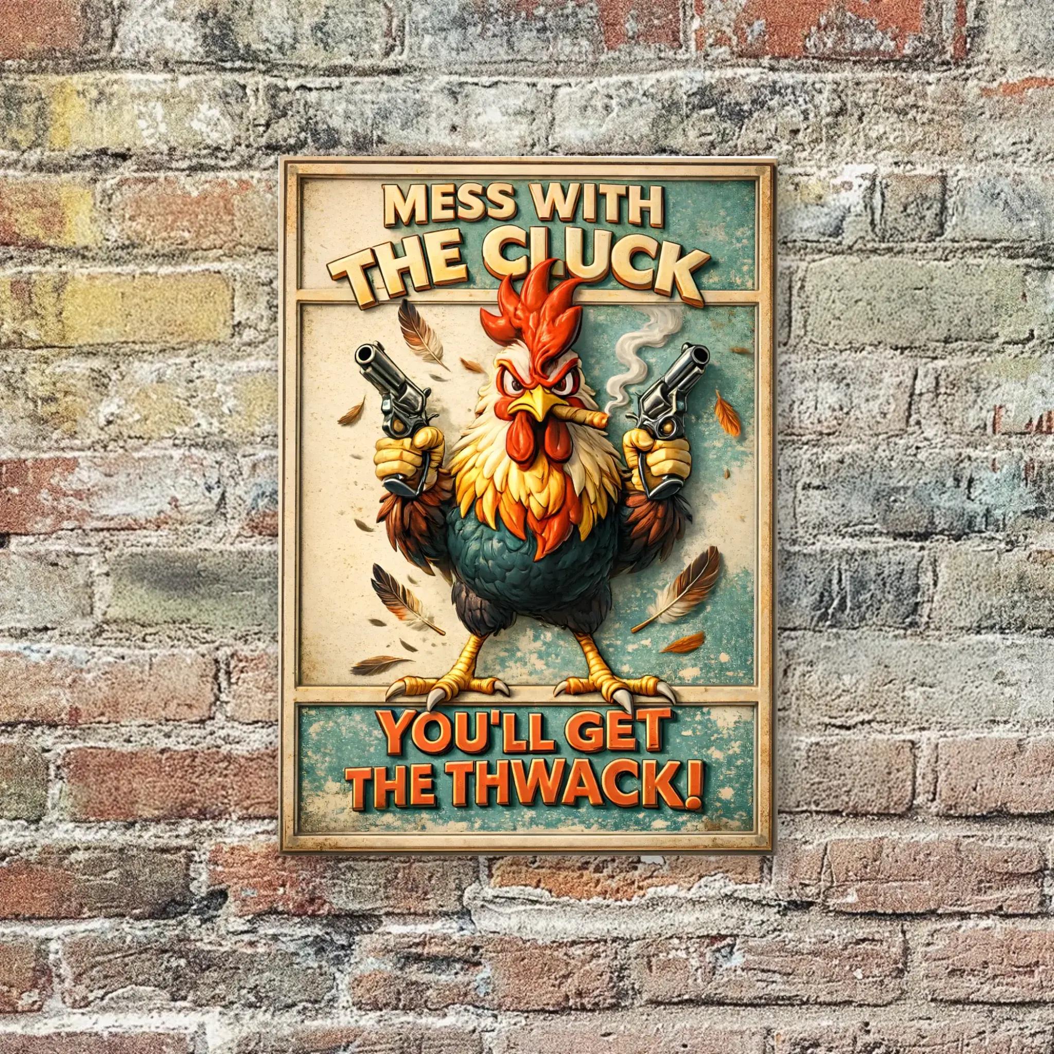 Duconspace Metal Sign Portrait Hanging On A Wall Outside House