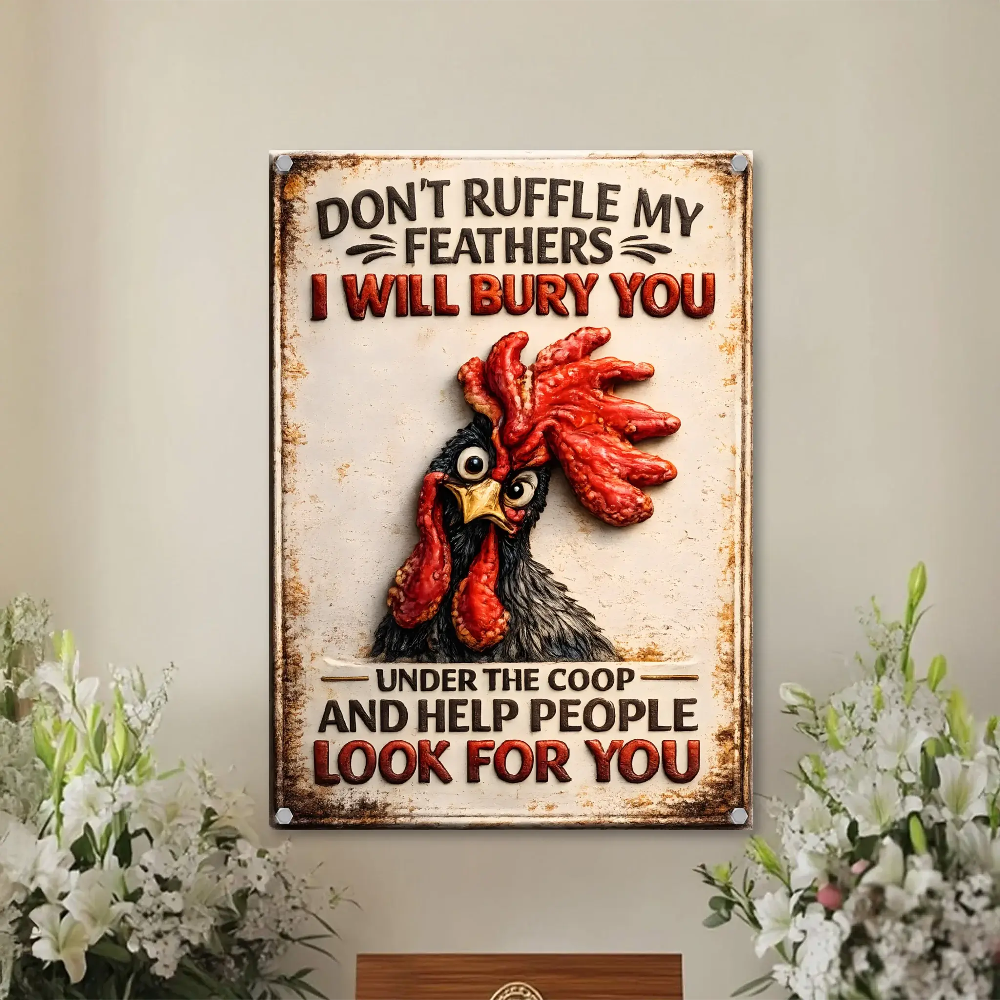 Duconspace Metal Sign Portrait Indoor, Metal Sign Hanging on Living Room Wall