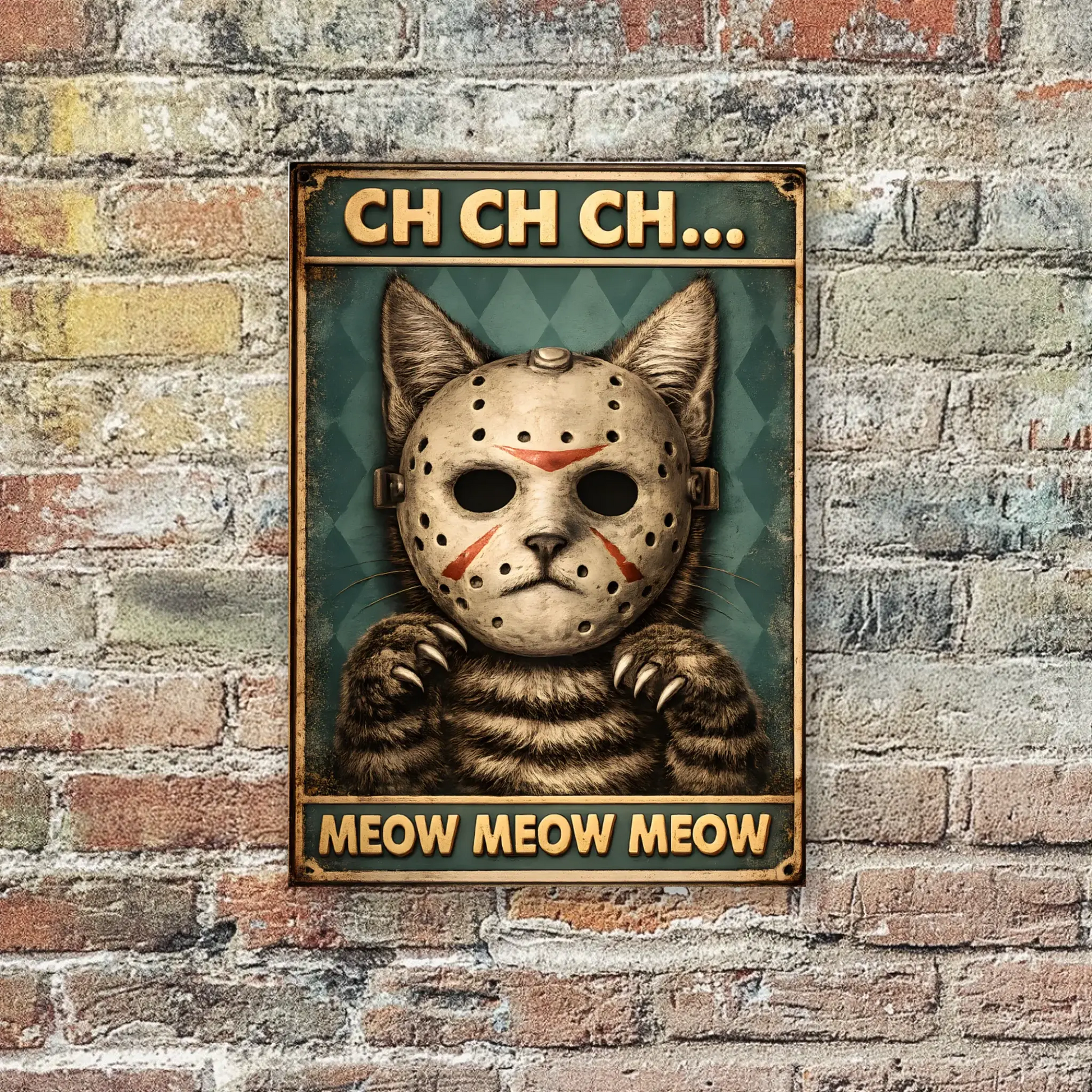 Duconspace Metal Sign Portrait Hanging On A Wall Outside House