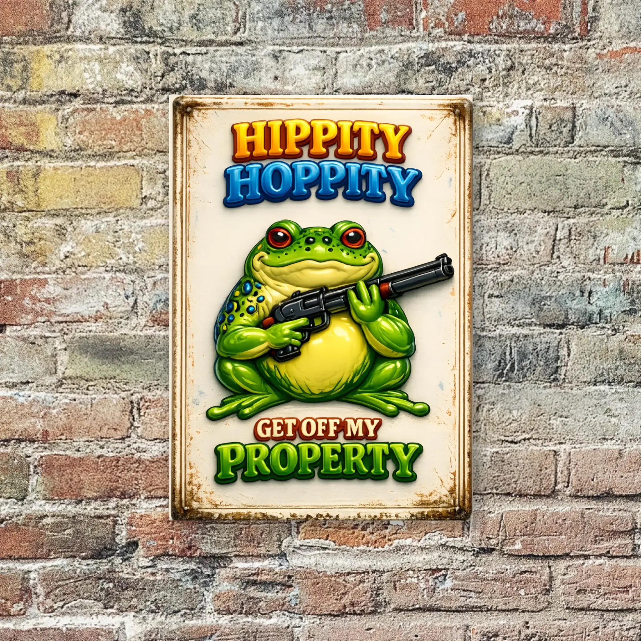 Duconspace Metal Sign Portrait Hanging On A Wall Outside House