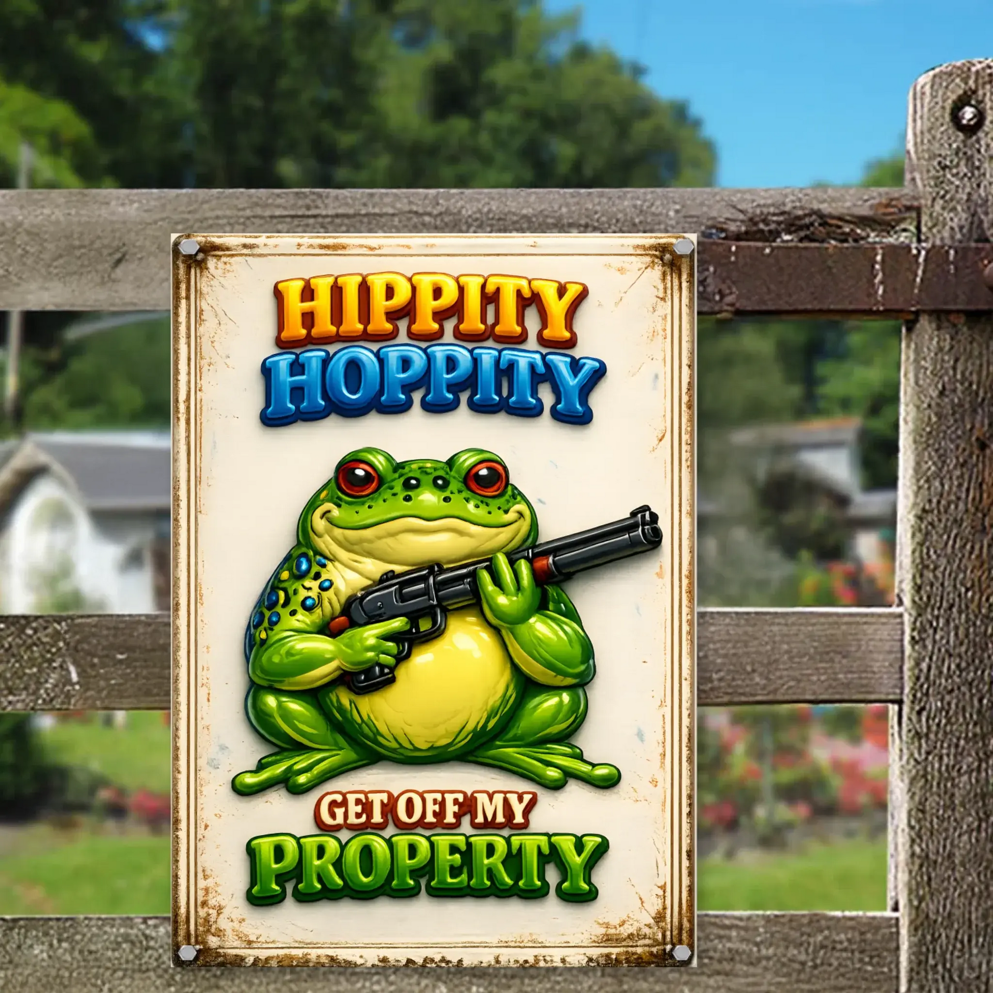 Duconspace Metal Sign Portrait Hanging On Garden Fence