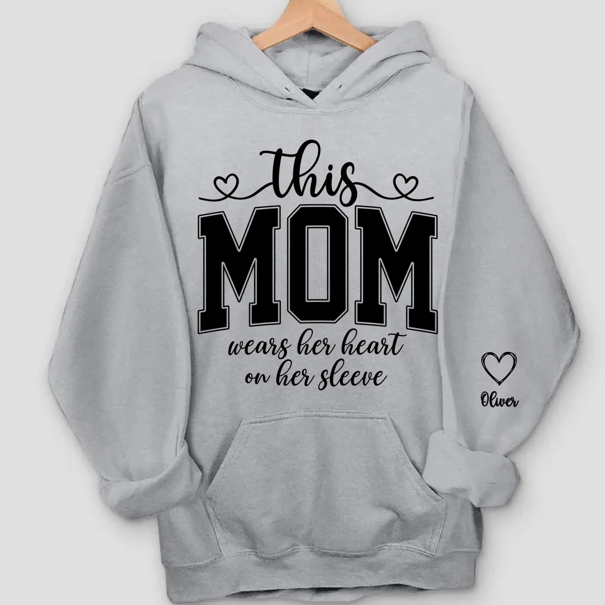 This Mom Wears Her Heart On Her Sleeves Sweatshirt Personalized Gift for Moms Duconspace