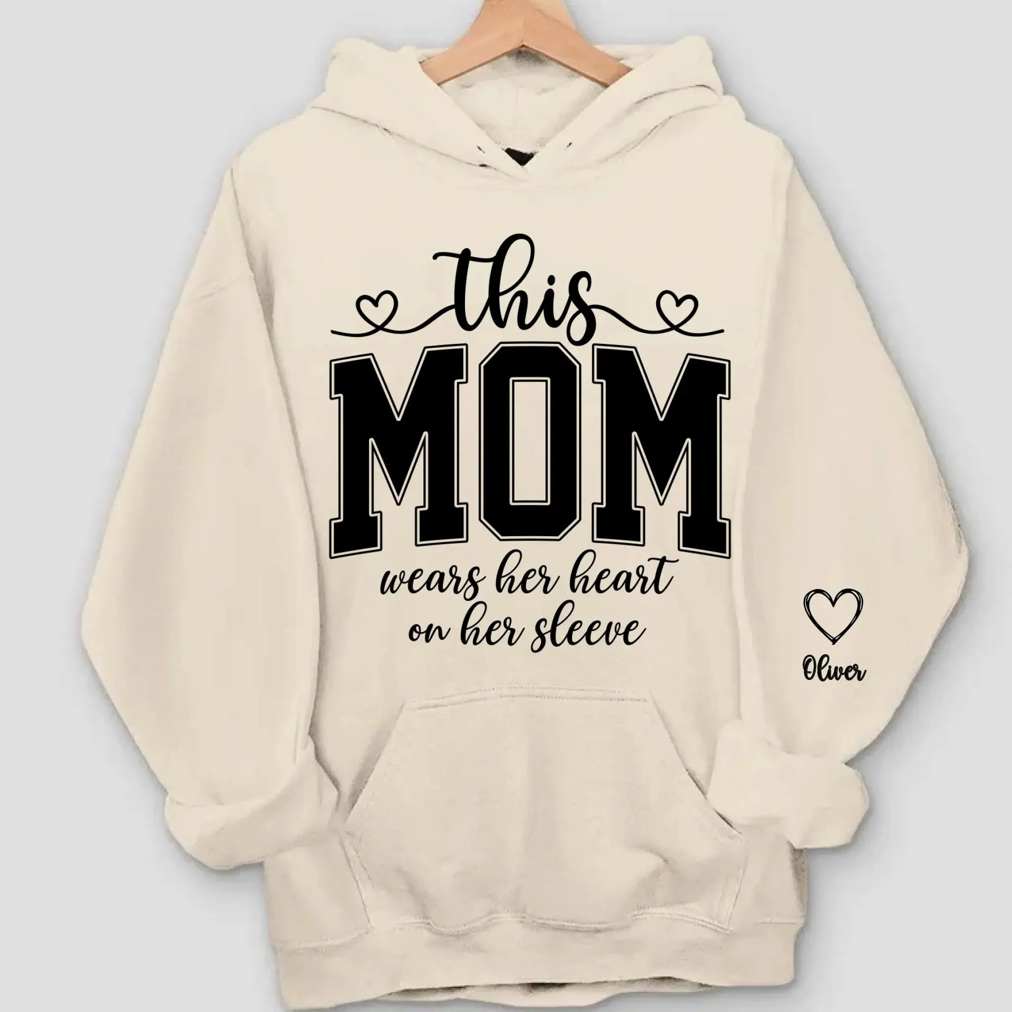This Mom Wears Her Heart On Her Sleeves Sweatshirt Personalized Gift for Moms Duconspace