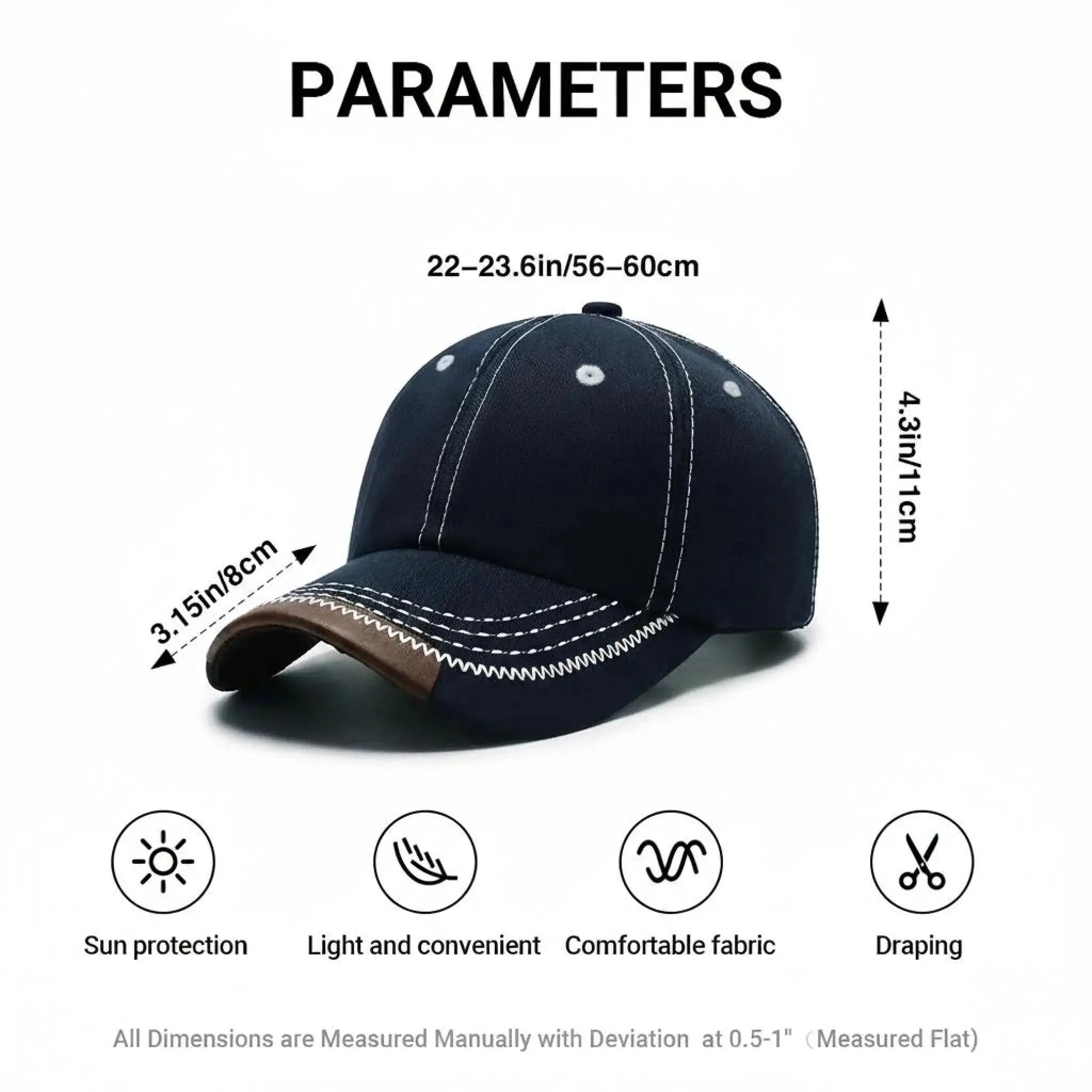 Vintage Soft Baseball Cap Measurement