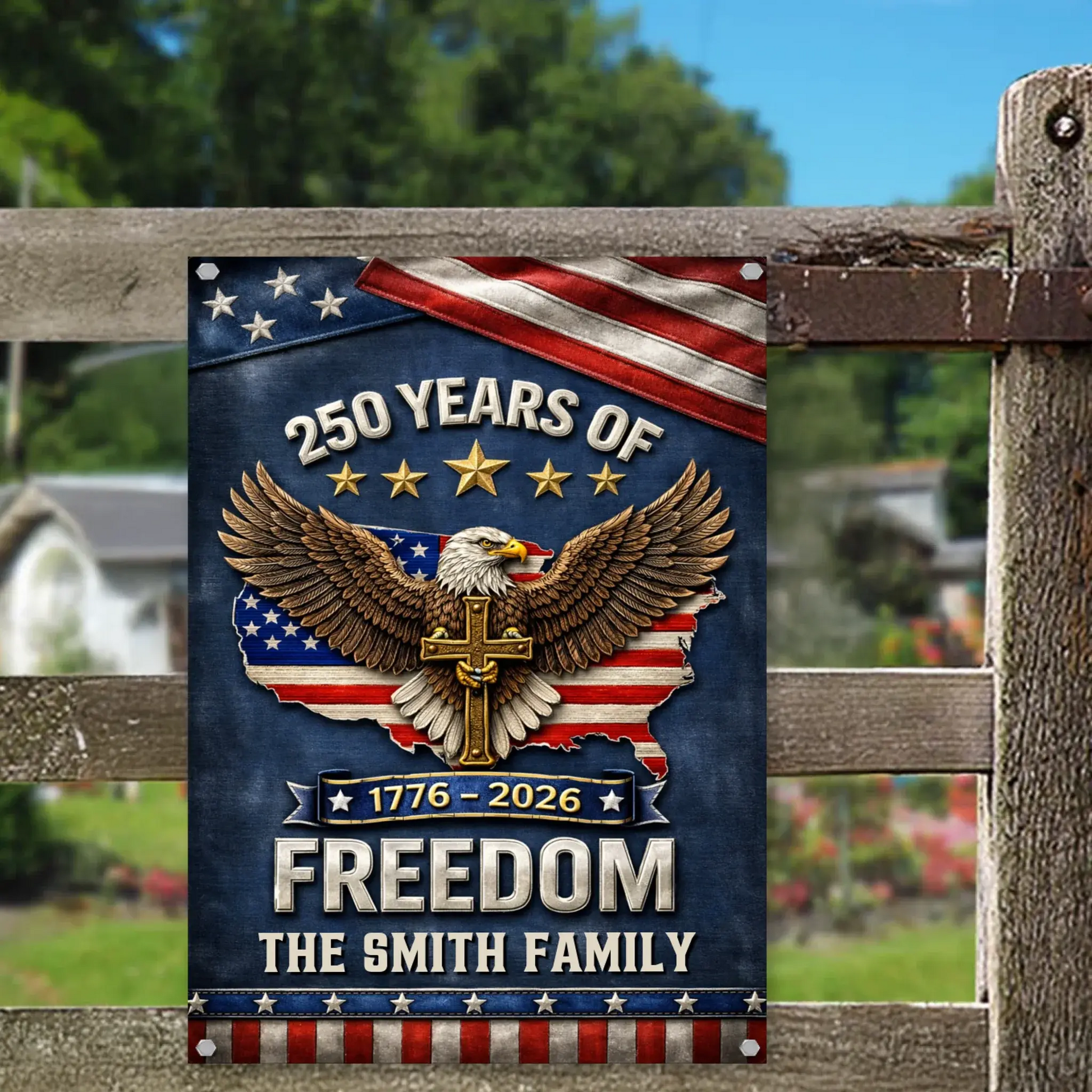 Duconspace Metal Sign Portrait Hanging On Garden Fence