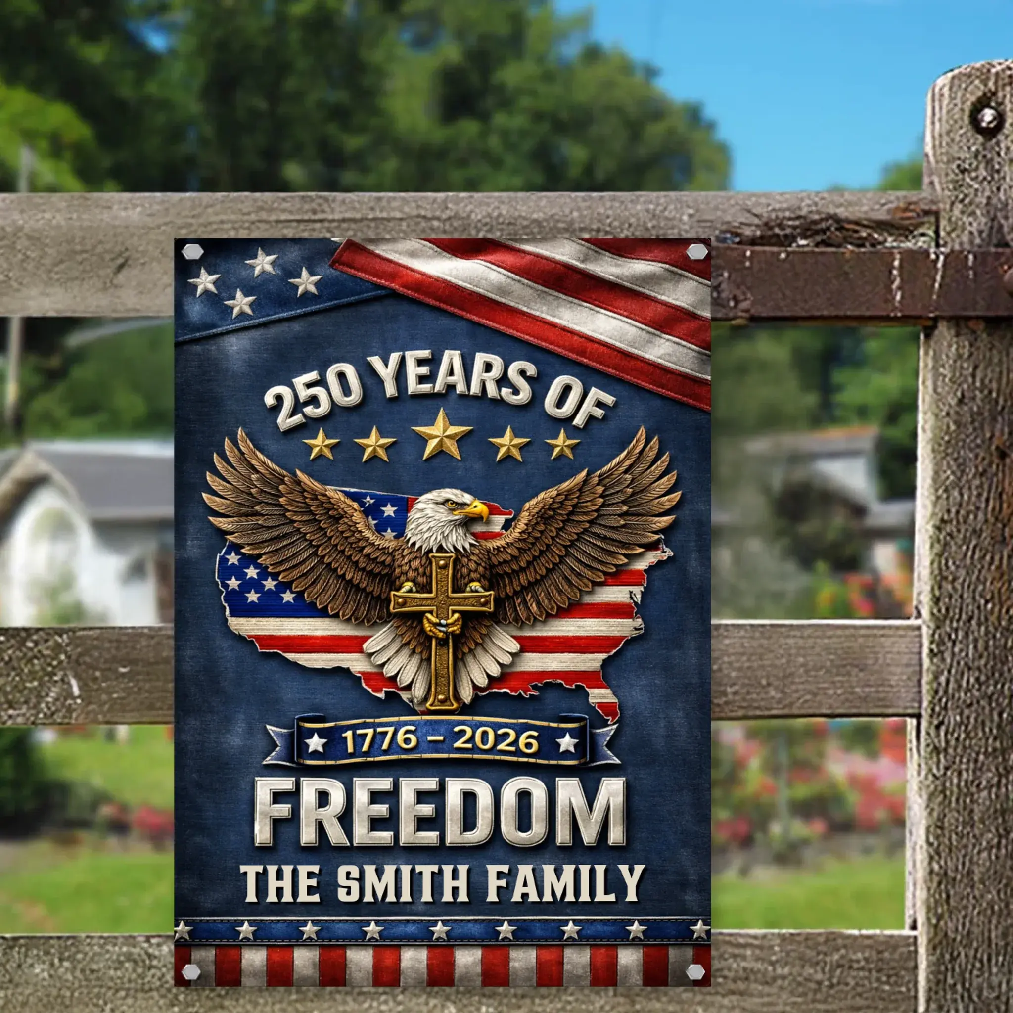 Duconspace Metal Sign Portrait Hanging On Garden Fence