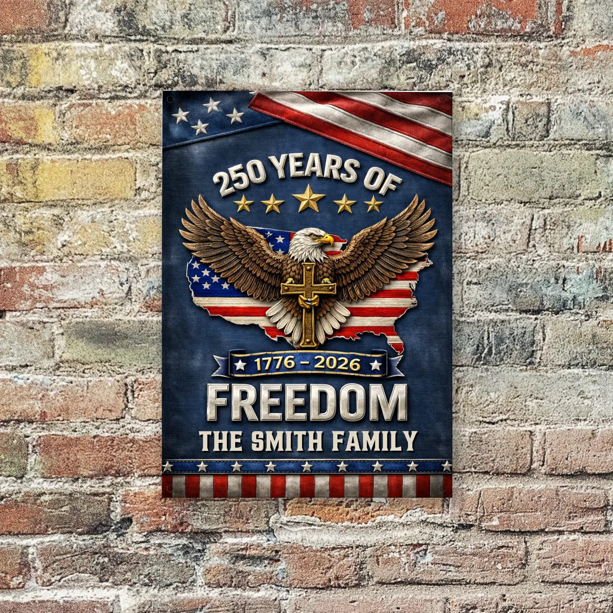 Duconspace Metal Sign Portrait Hanging On A Wall Outside House