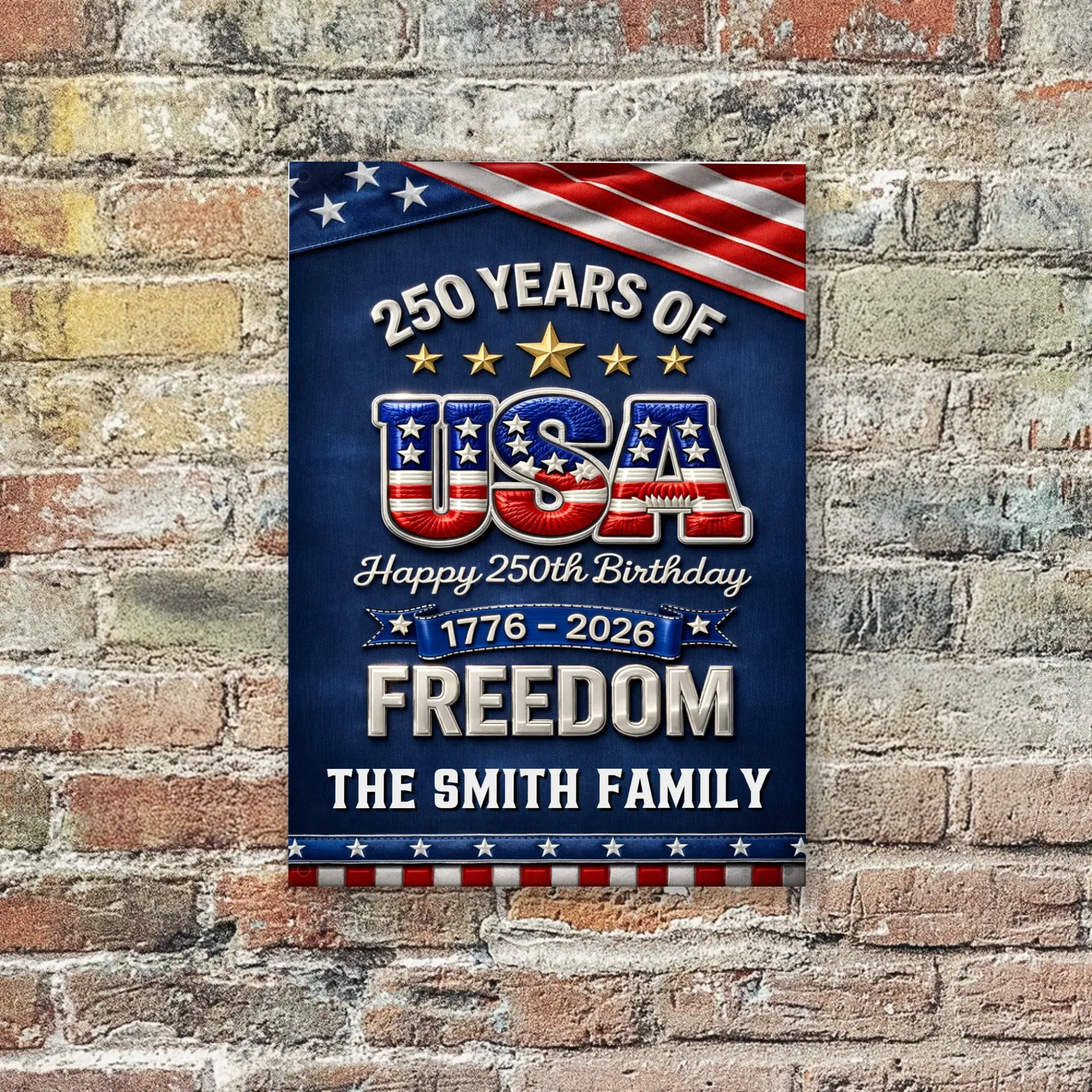 Duconspace Metal Sign Portrait Hanging On A Wall Outside House