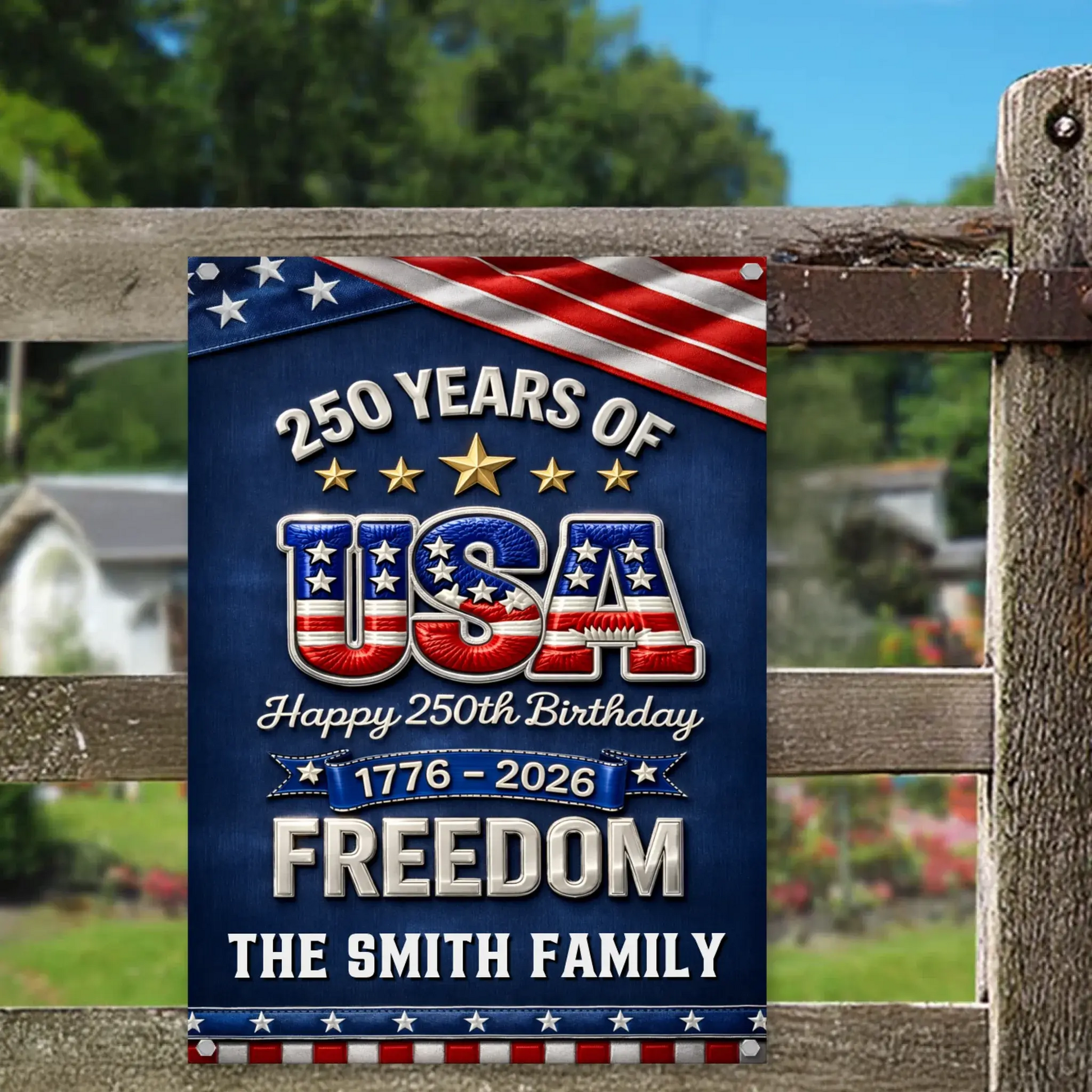 Duconspace Metal Sign Portrait Hanging On Garden Fence