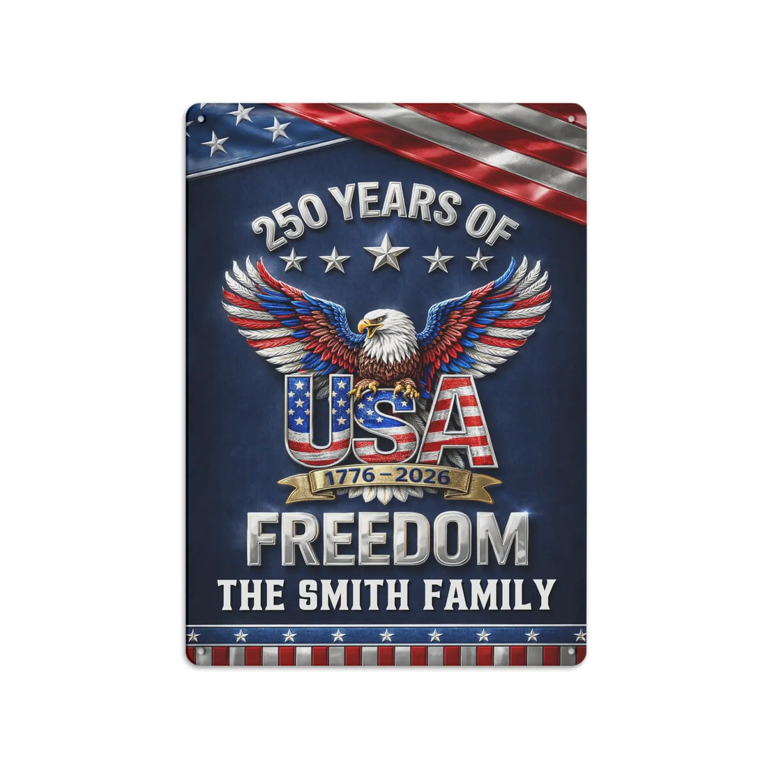 Personalized Metal Sign, Custom Portrait America 250 Metal Sign Duconspace