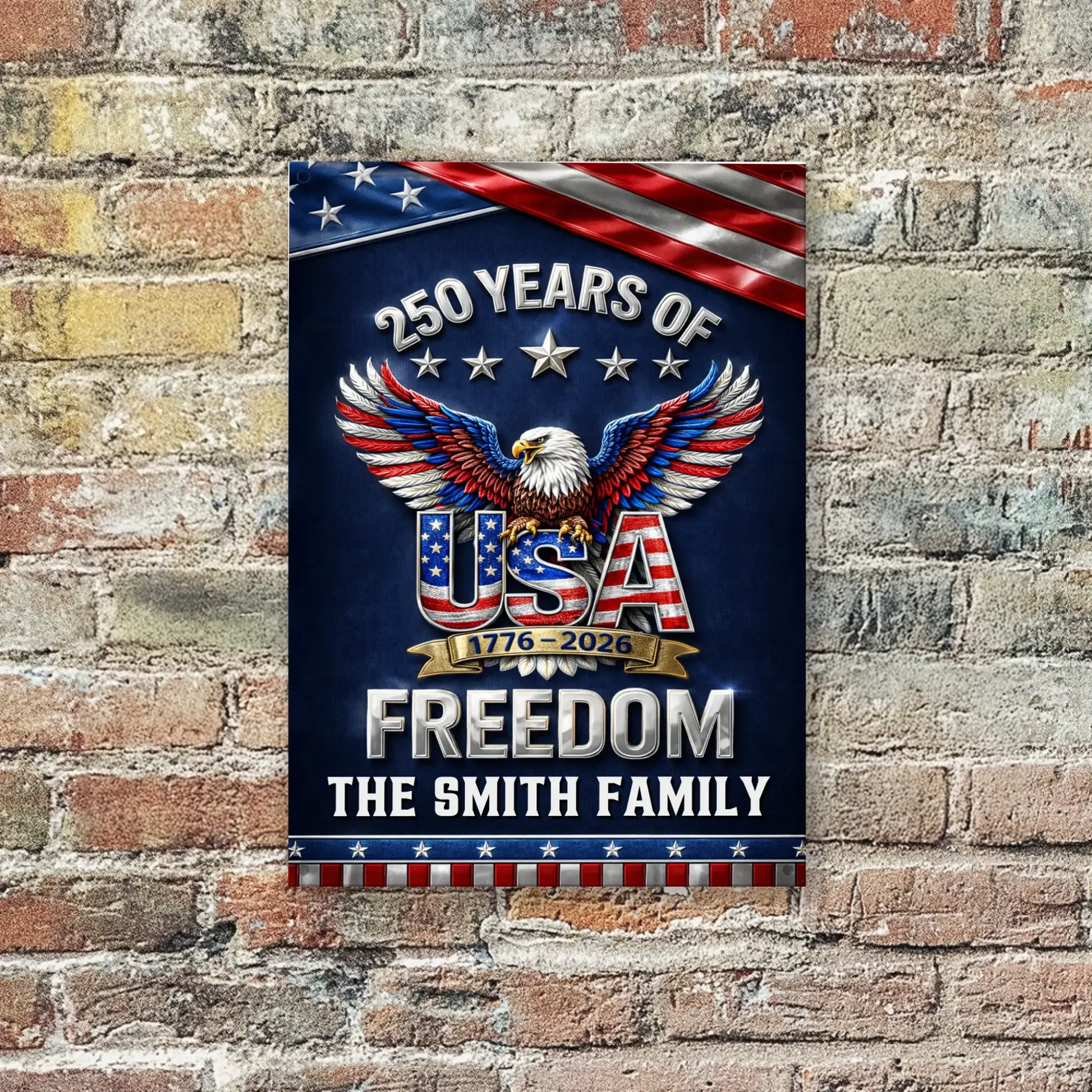 Duconspace Metal Sign Portrait Hanging On A Wall Outside House