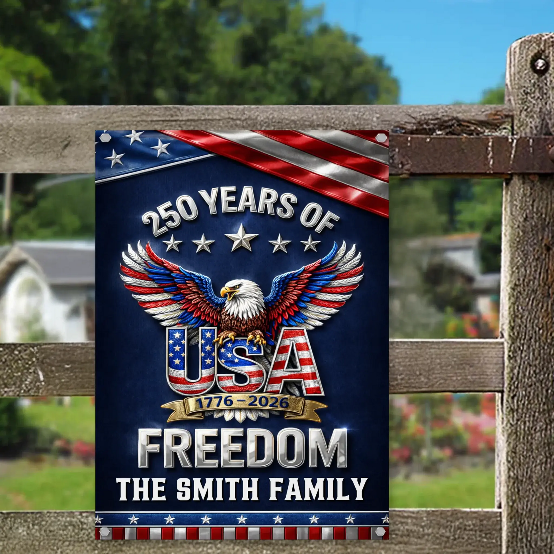 Duconspace Metal Sign Portrait Hanging On Garden Fence