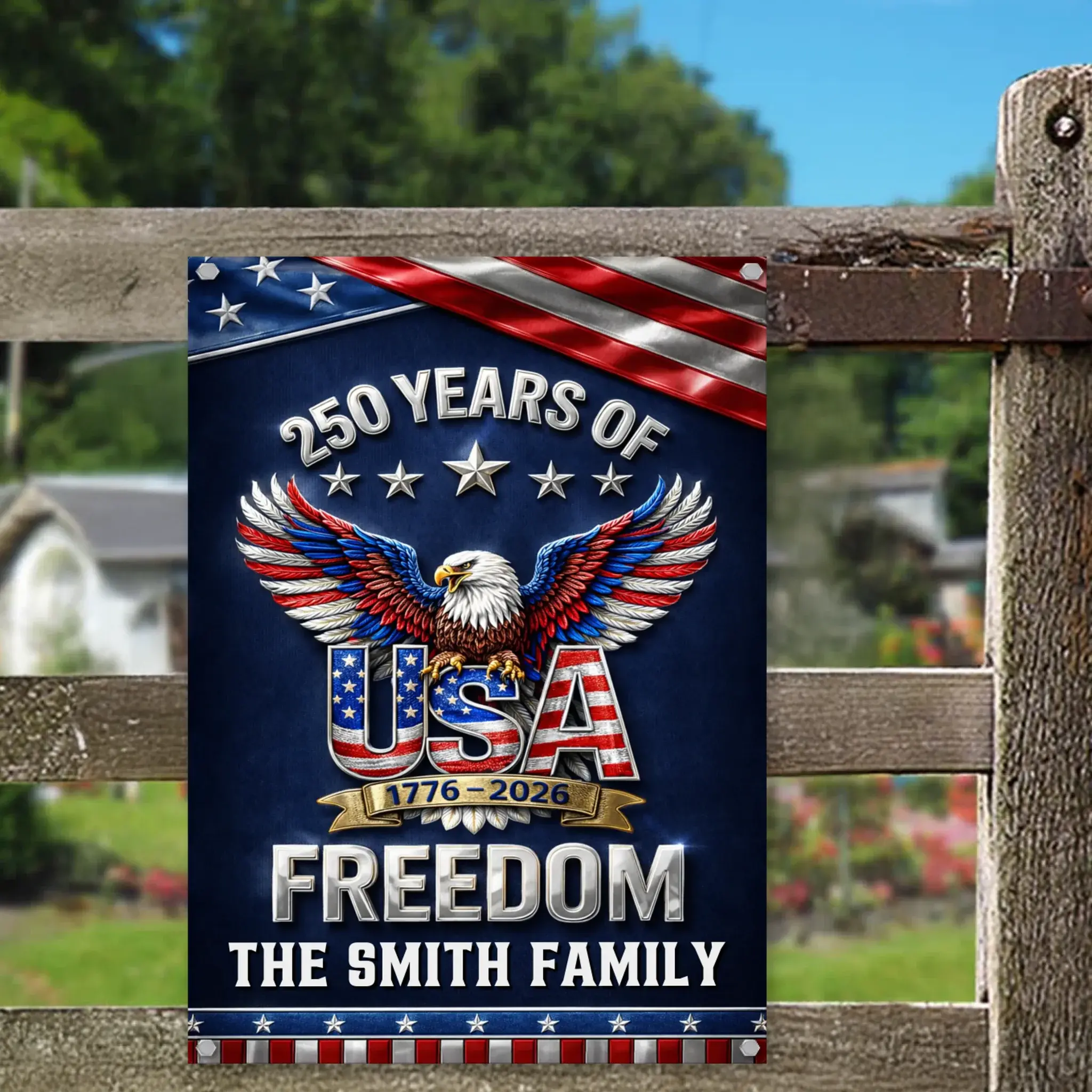 Duconspace Metal Sign Portrait Hanging On Garden Fence