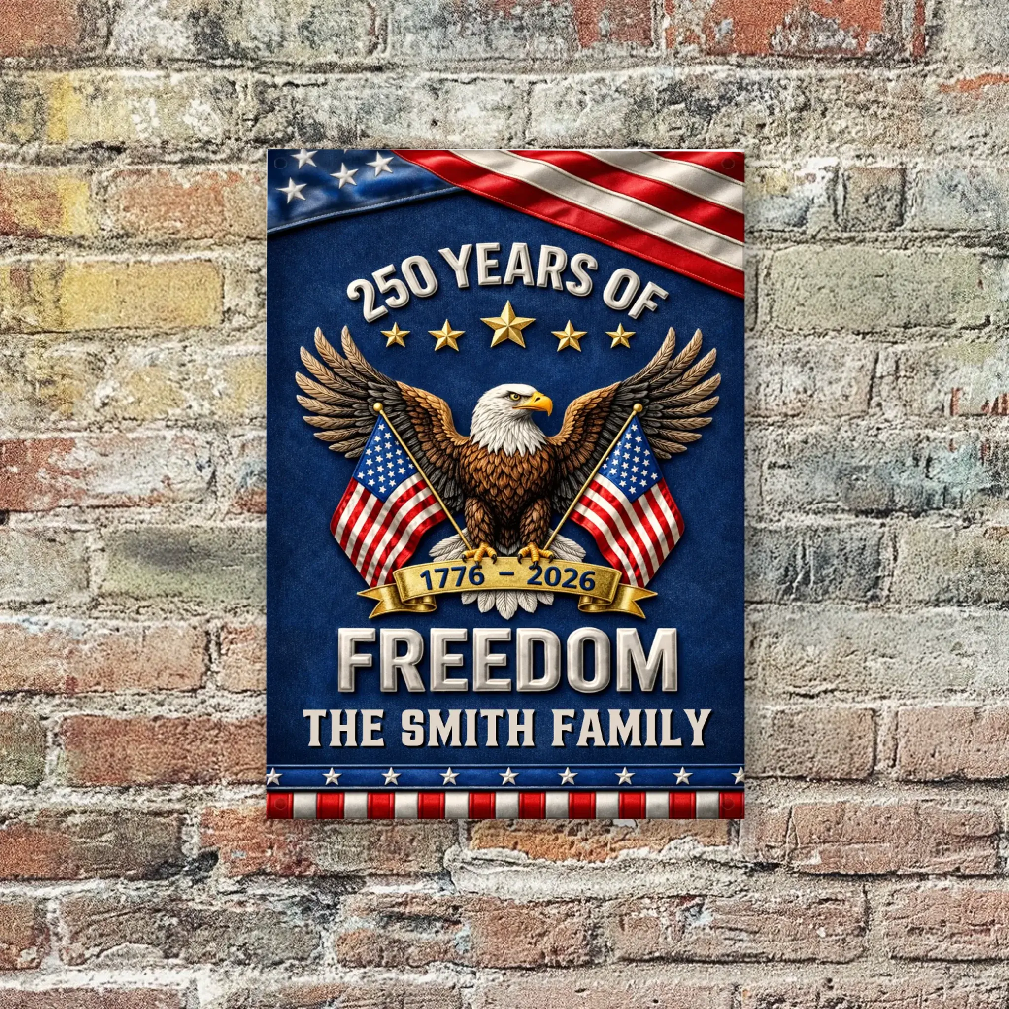 Duconspace Metal Sign Portrait Hanging On A Wall Outside House