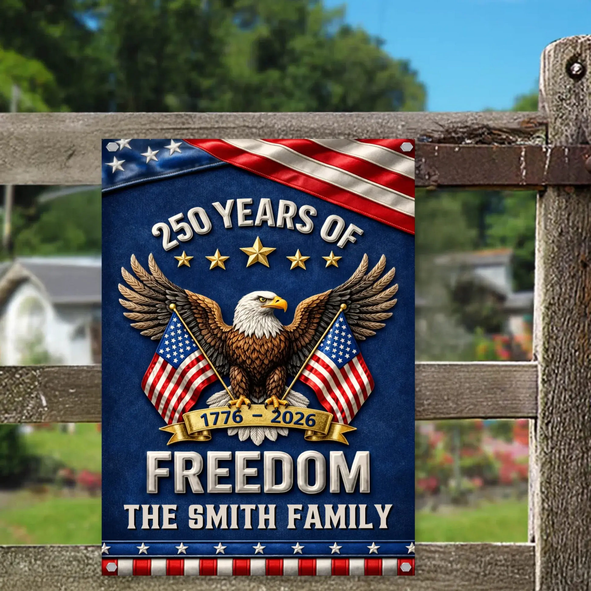 Duconspace Metal Sign Portrait Hanging On Garden Fence