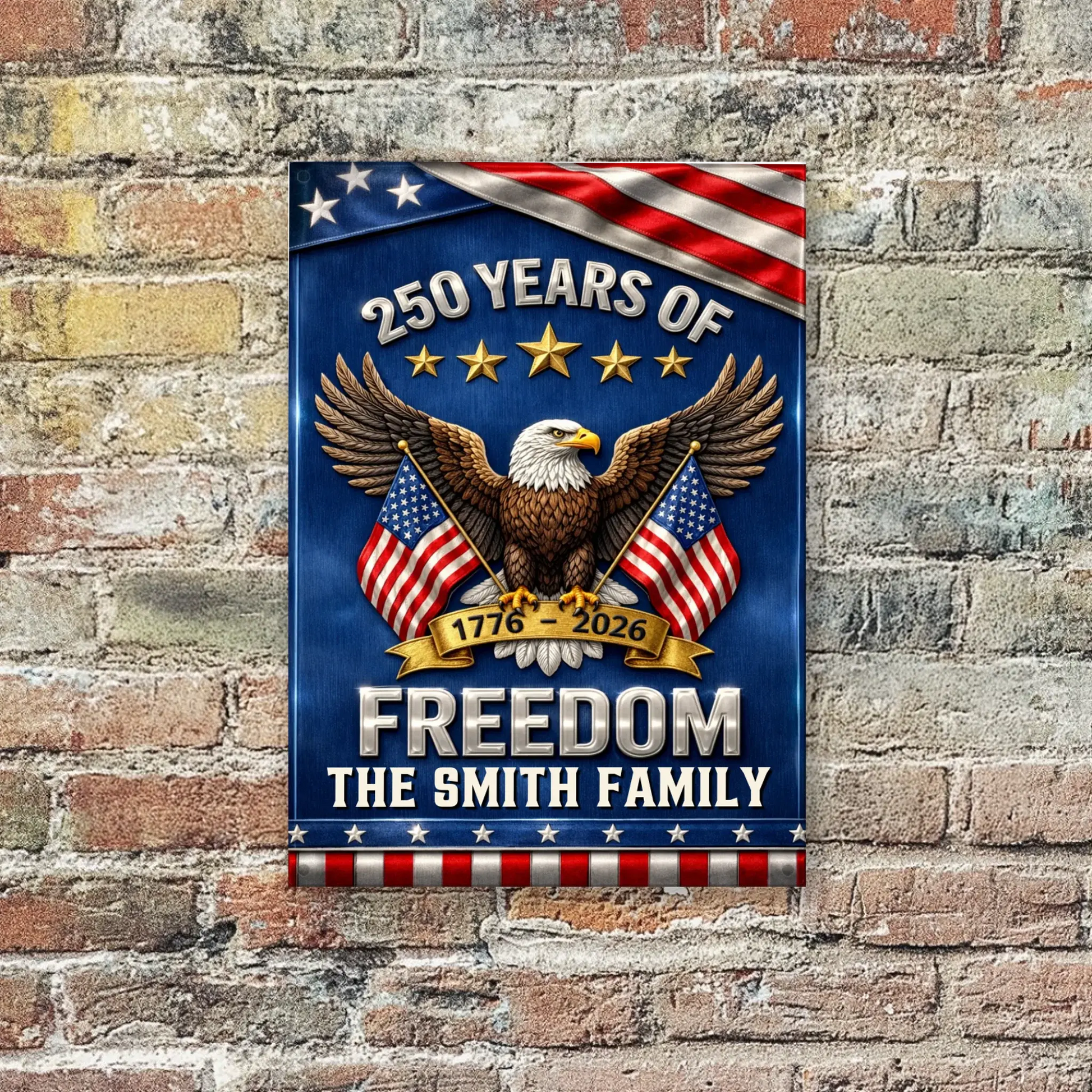 Duconspace Metal Sign Portrait Hanging On A Wall Outside House