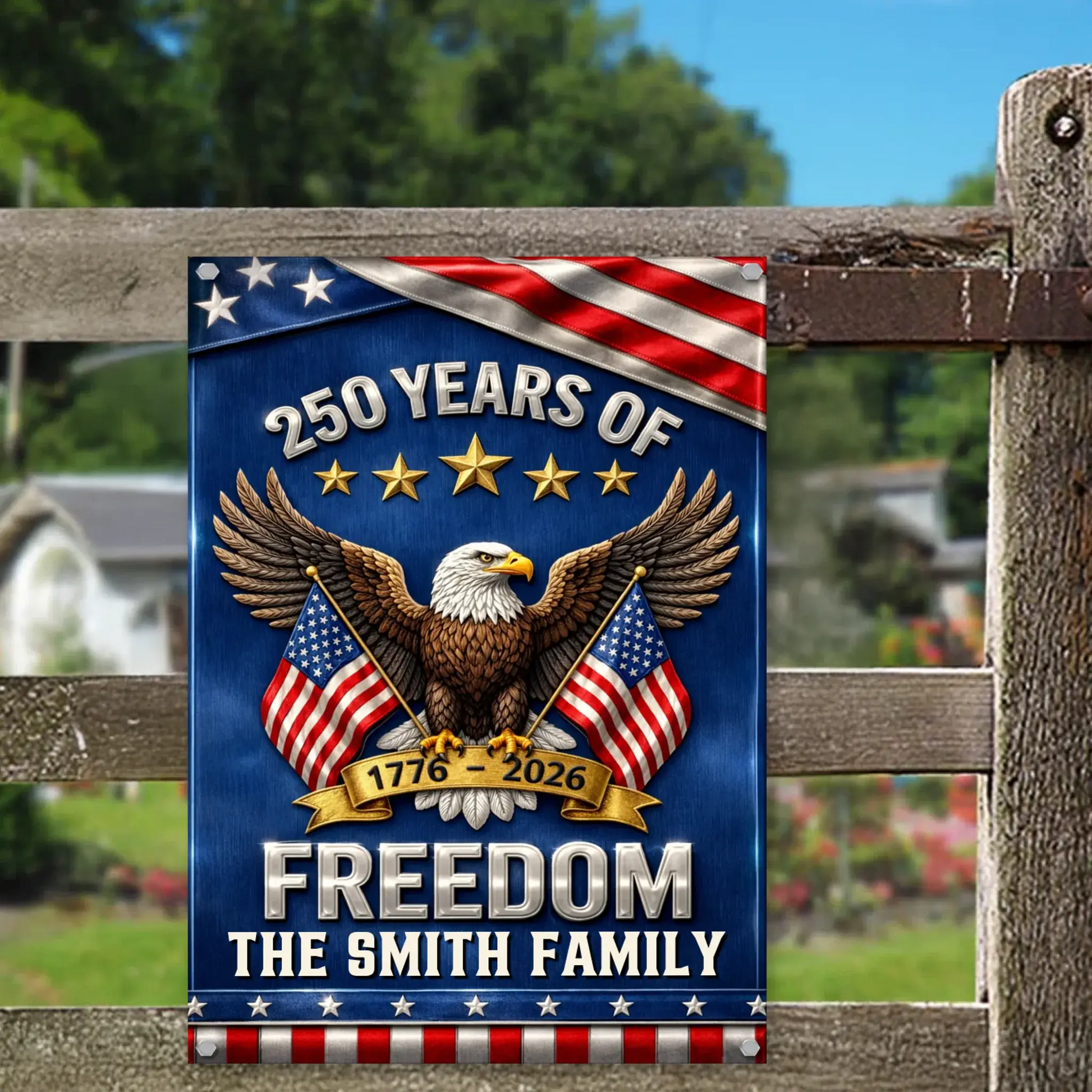 Duconspace Metal Sign Portrait Hanging On Garden Fence