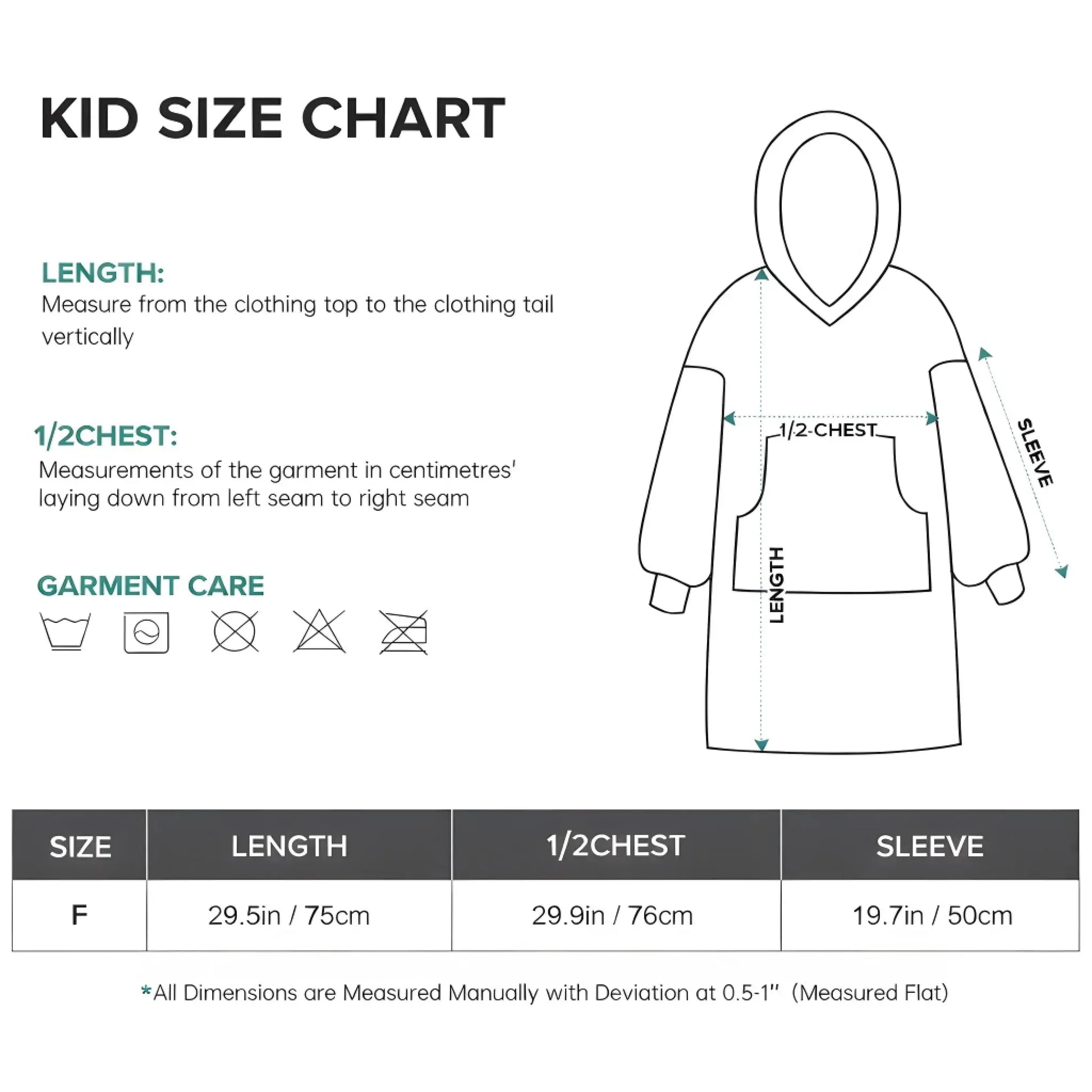 Duconspace Kid Snug Hoodie Size Chart