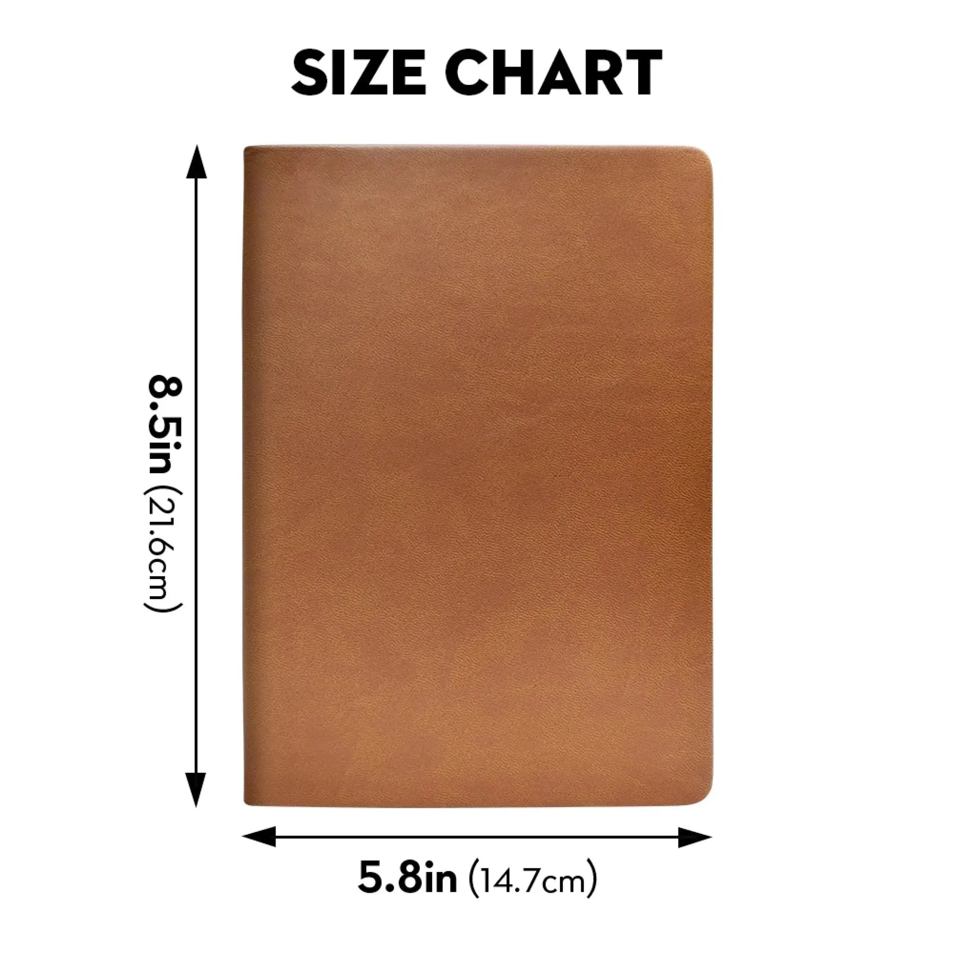 Leather Journal Size Chart Duconspace Leather Notebook Brown