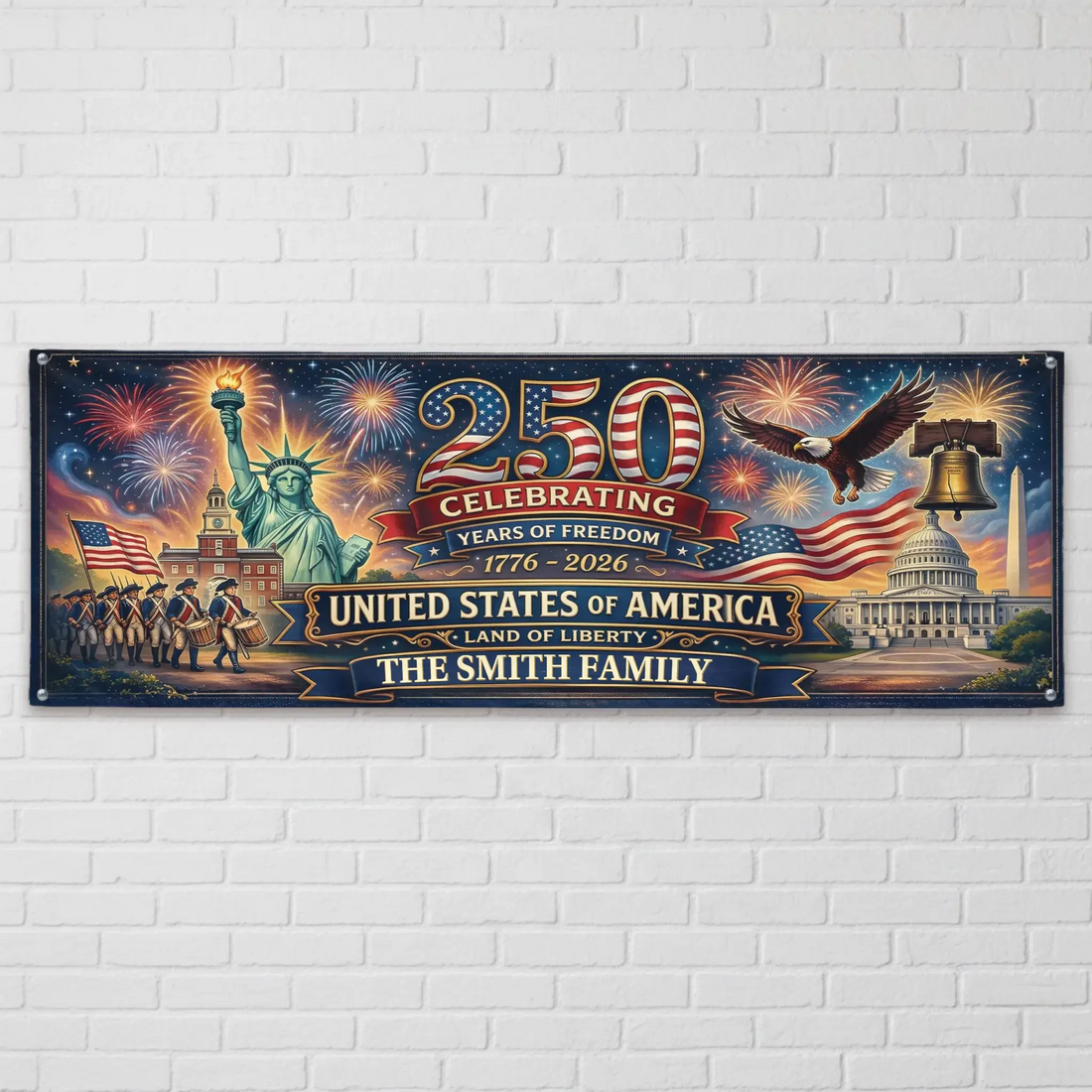 Amerca 250 Years Celebration Family Banner Duconspace