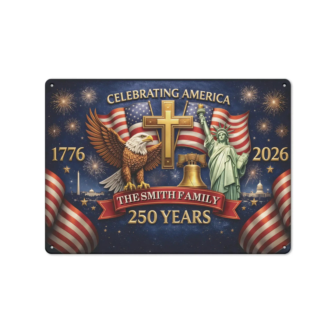 USA 250th Anniversary Custom Family Sign Duconspace