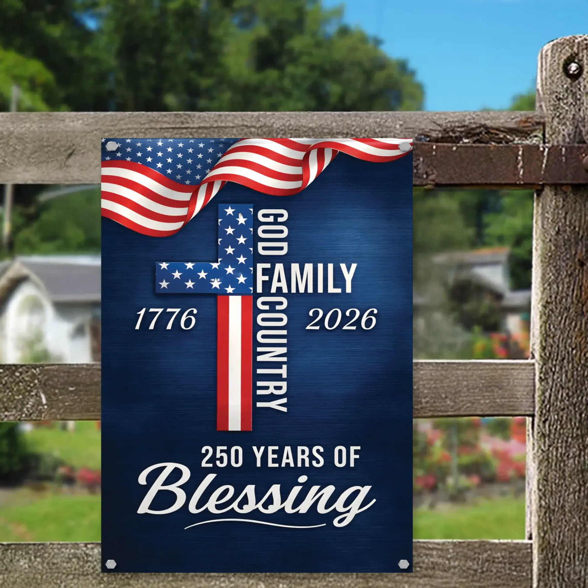 Duconspace Metal Sign Portrait Hanging On Garden Fence