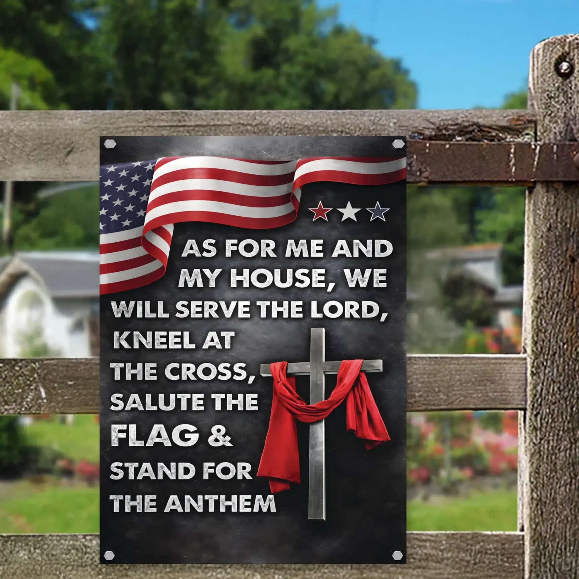 Duconspace Metal Sign Portrait Hanging On Garden Fence