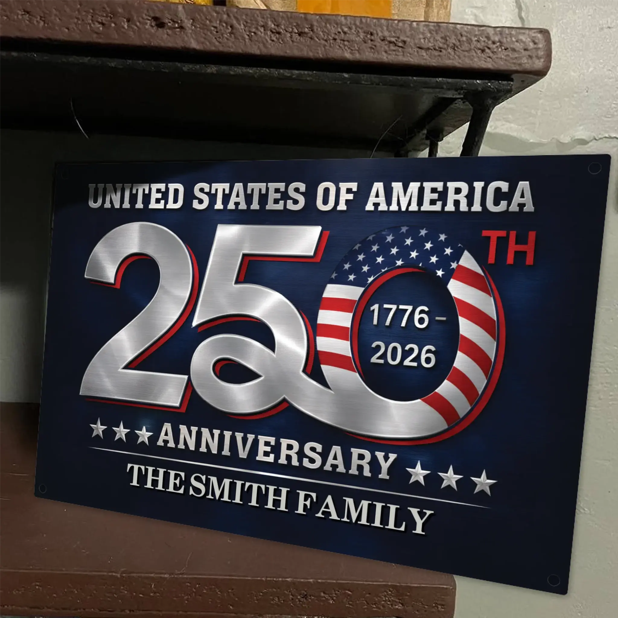 Duconspace Metal Sign Lanscape Zoom In, Metal Sign Decor on Table