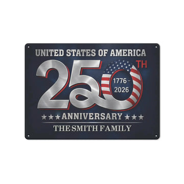 USA 250th Anniversary Custom Family Metal Sign Duconspace