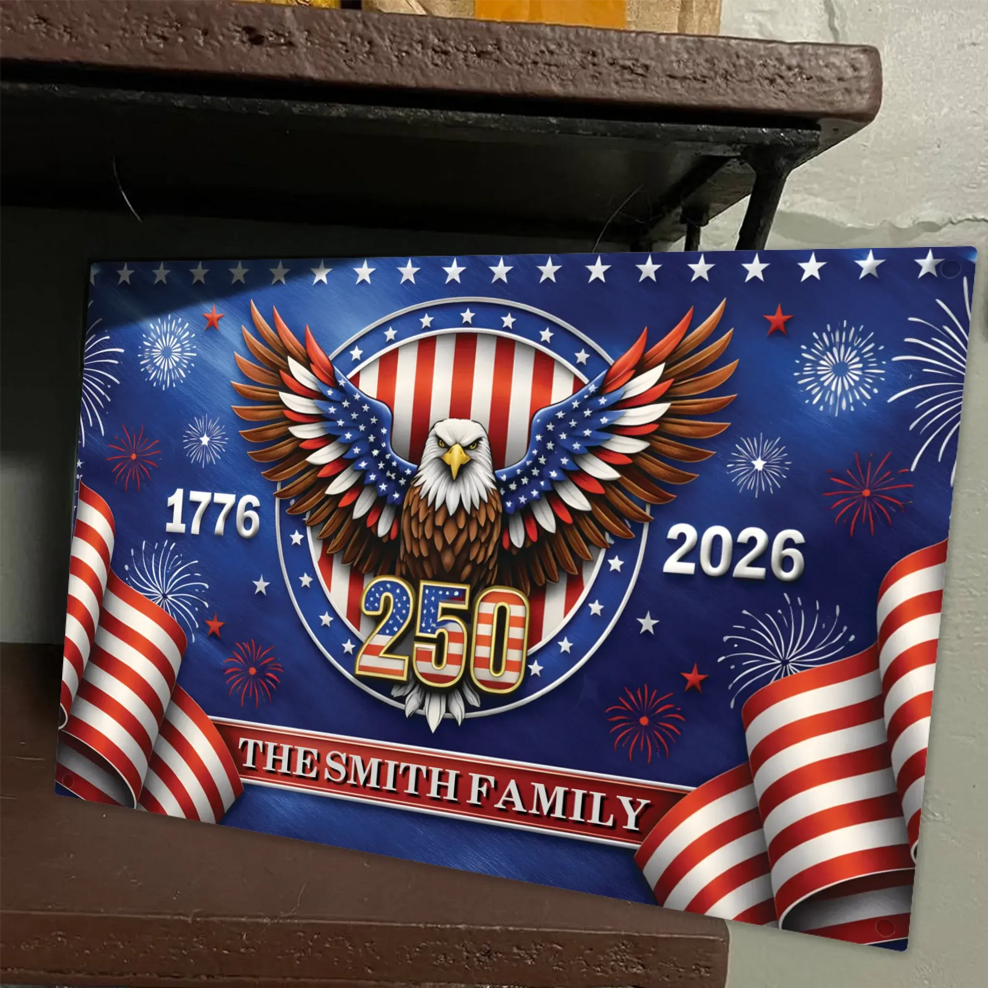 Duconspace Metal Sign Lanscape Zoom In, Metal Sign Decor on Table