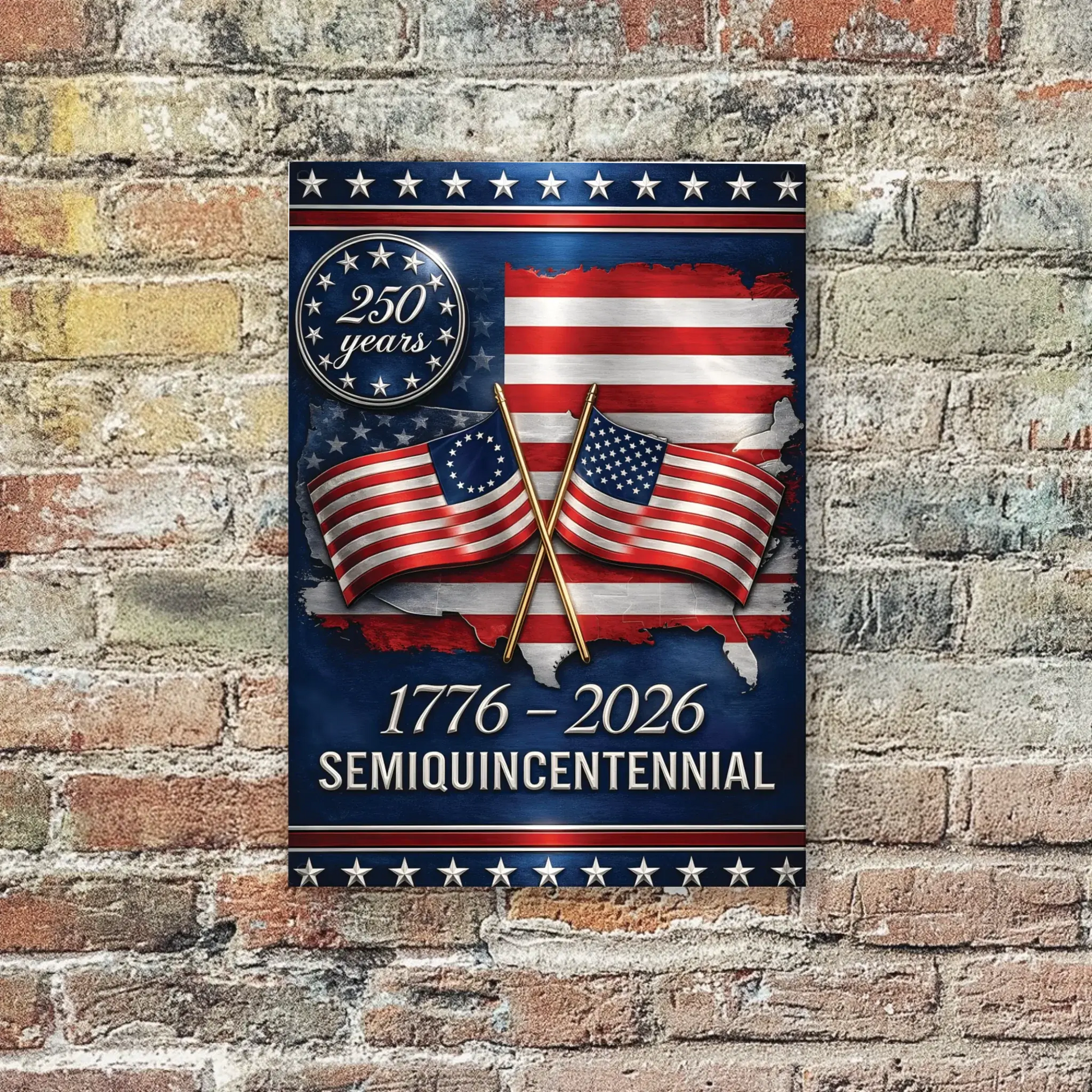 Duconspace Metal Sign Portrait Hanging On A Wall Outside House