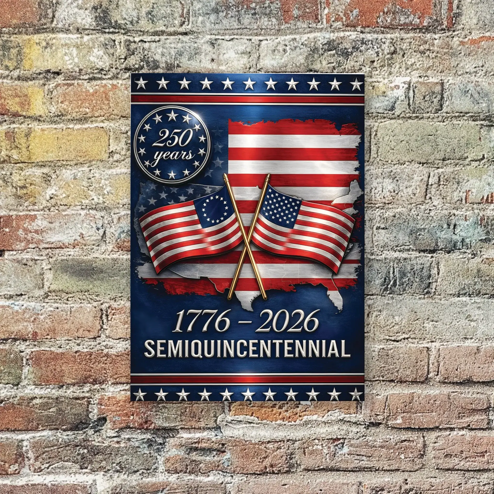 Duconspace Metal Sign Portrait Hanging On A Wall Outside House