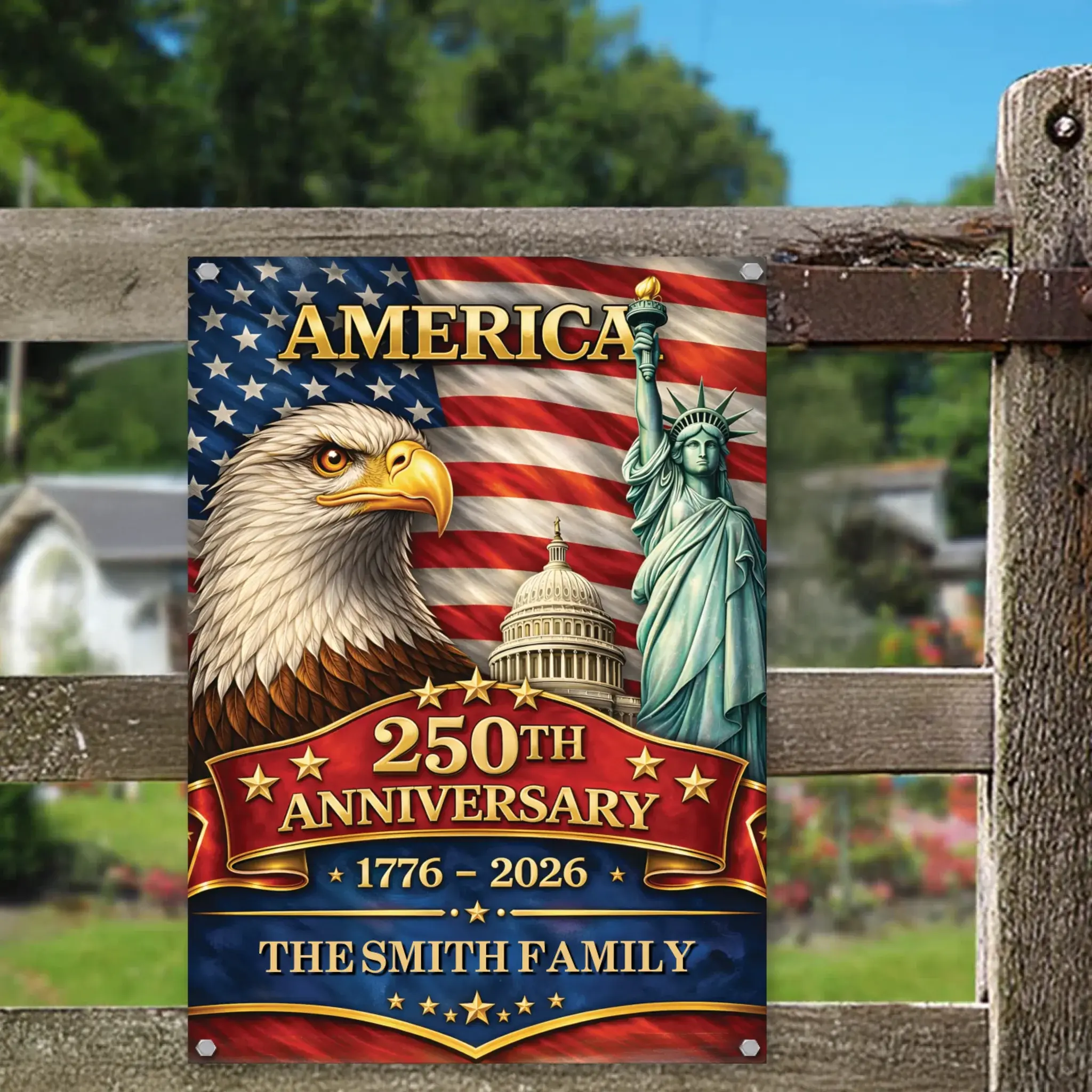 Duconspace Metal Sign Portrait Hanging On Garden Fence