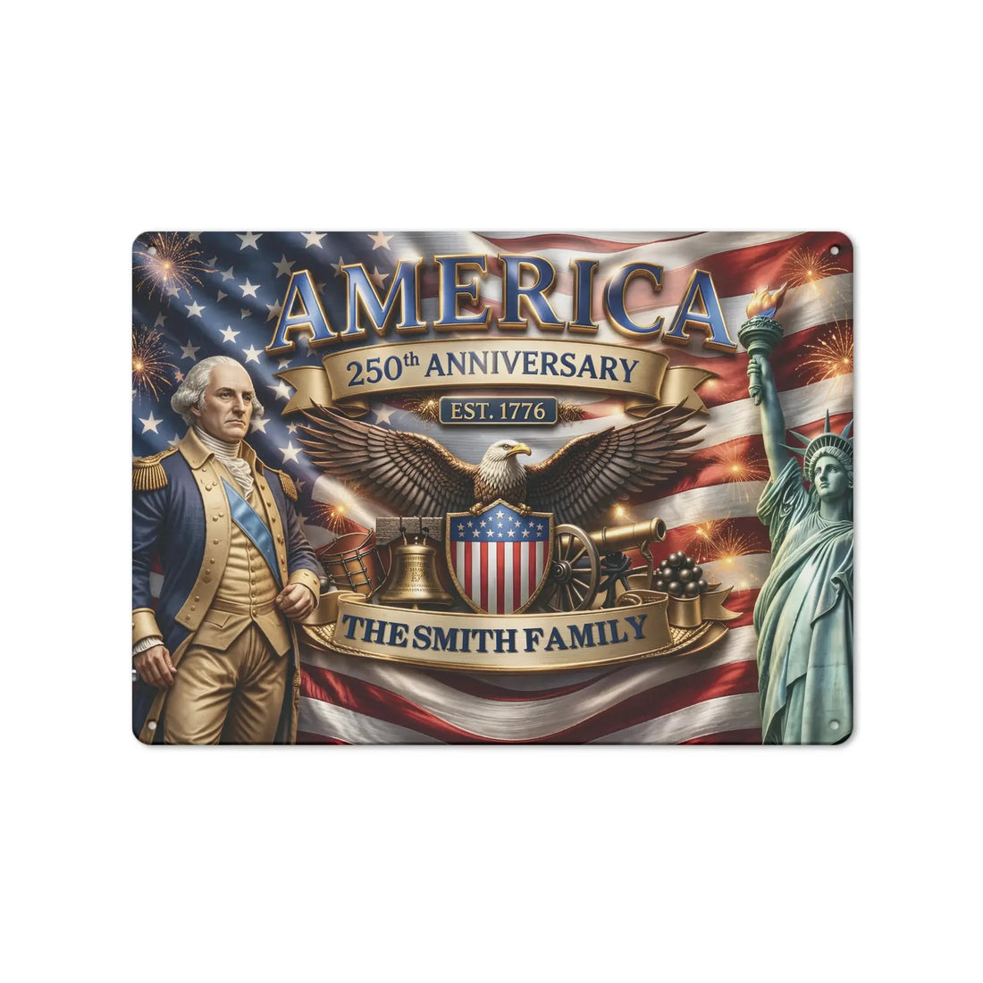 USA 250th Anniversary Family Metal Sign Duconspace