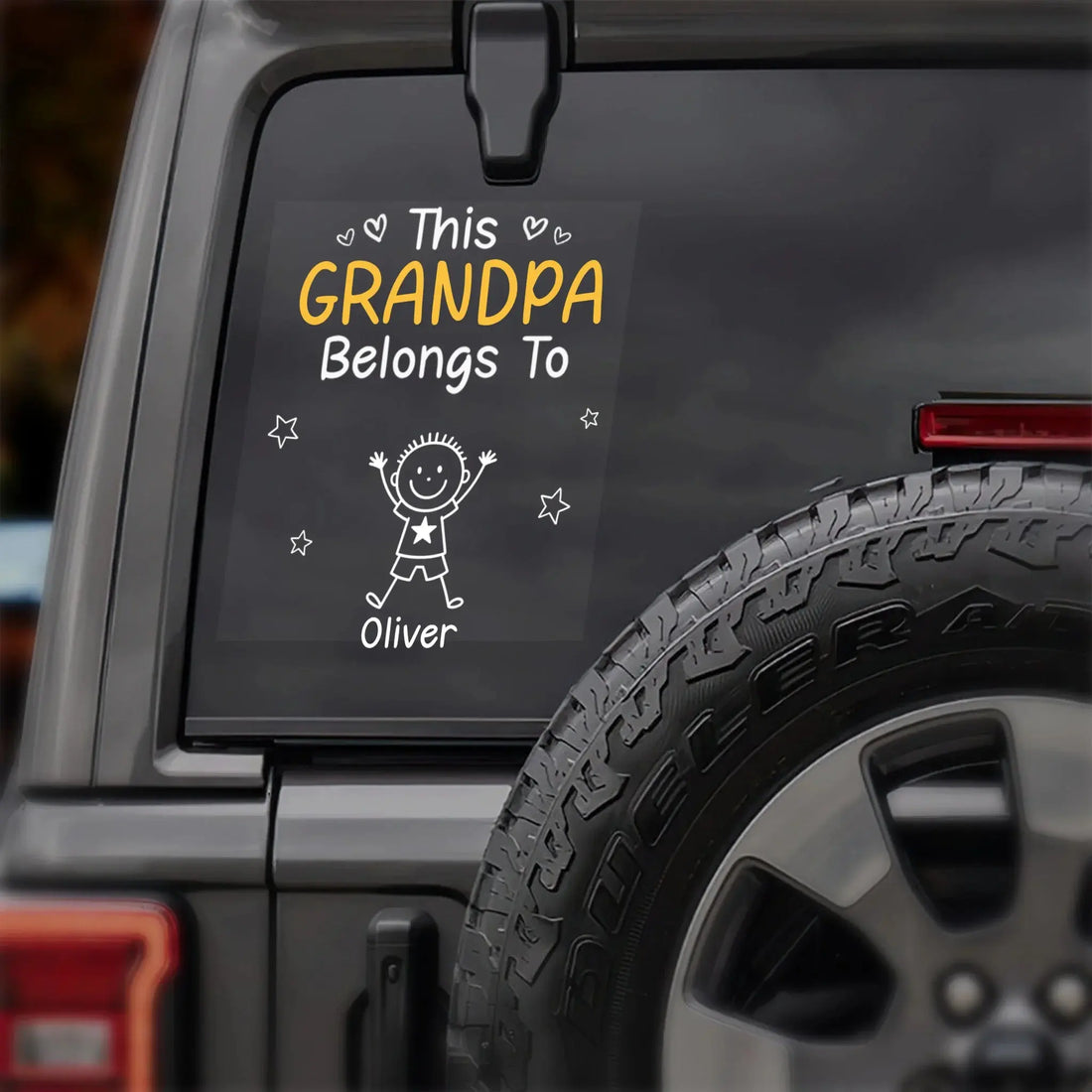 Custom Car Decal for Grandpa, Grandpa Belong To Duconspace