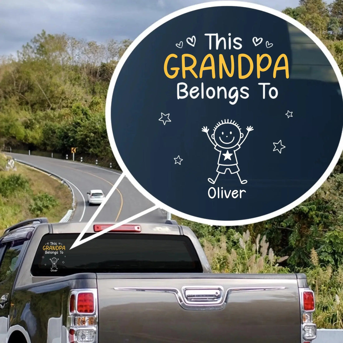 Custom Car Decal for Grandpa, Grandpa Belong To Duconspace