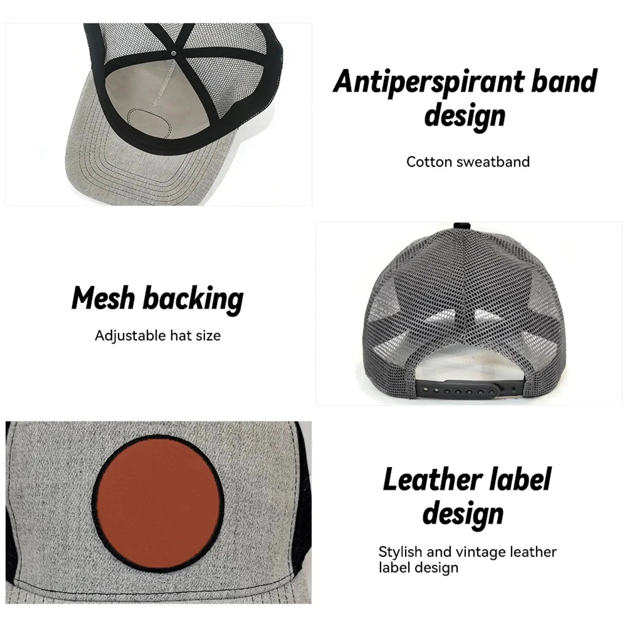 Leather Mesh Back Trucker Cap Engraved