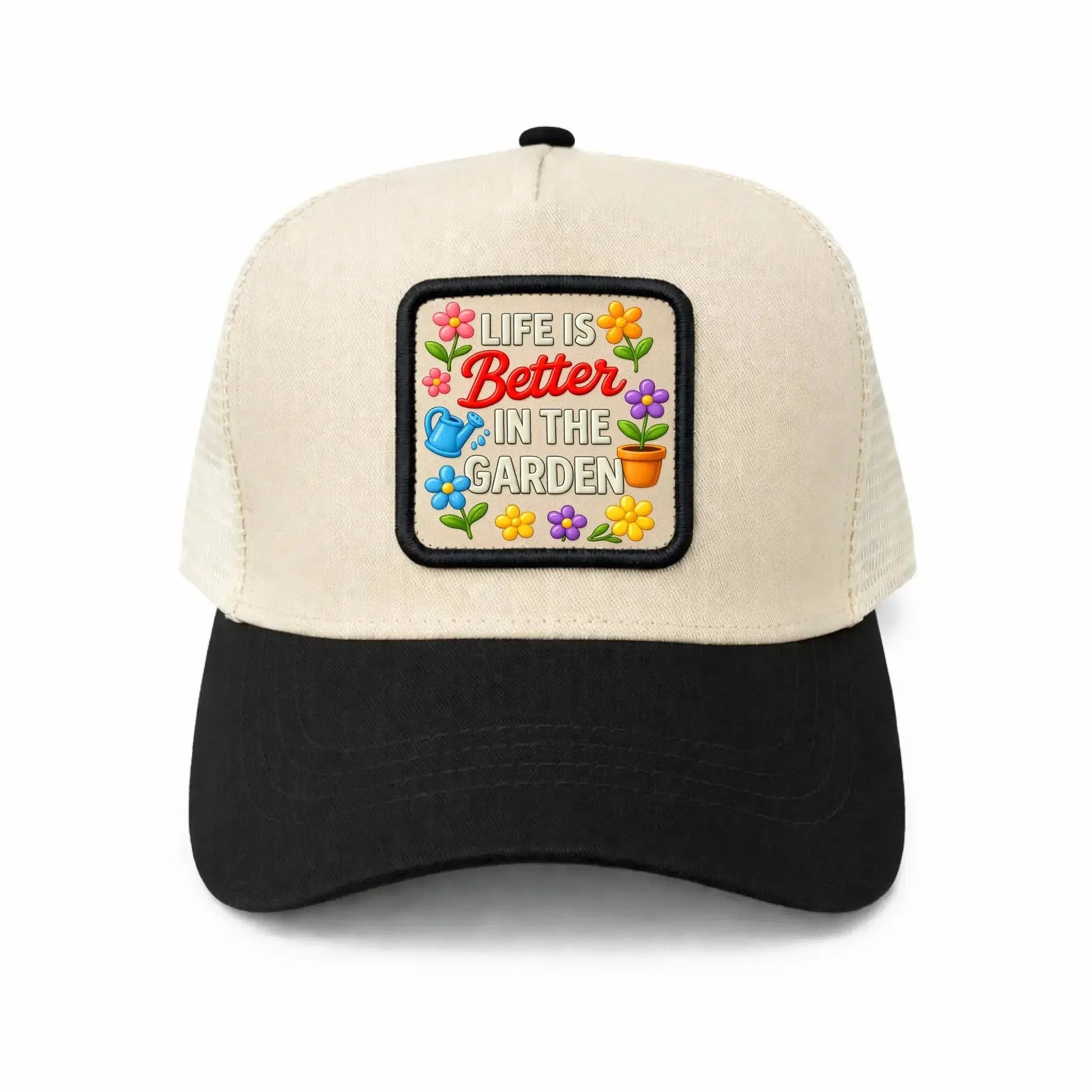 Leather Mesh Back Trucker Cap black