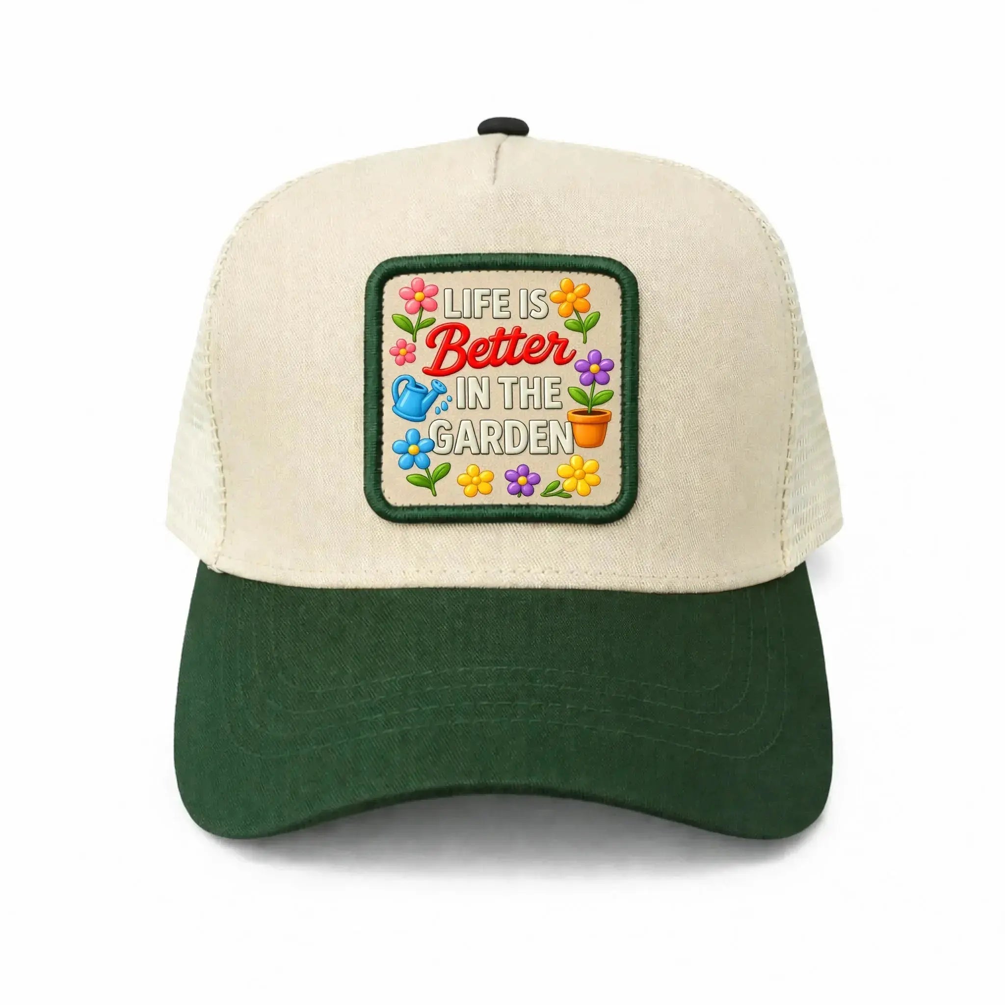 Leather Mesh Back Trucker Cap green