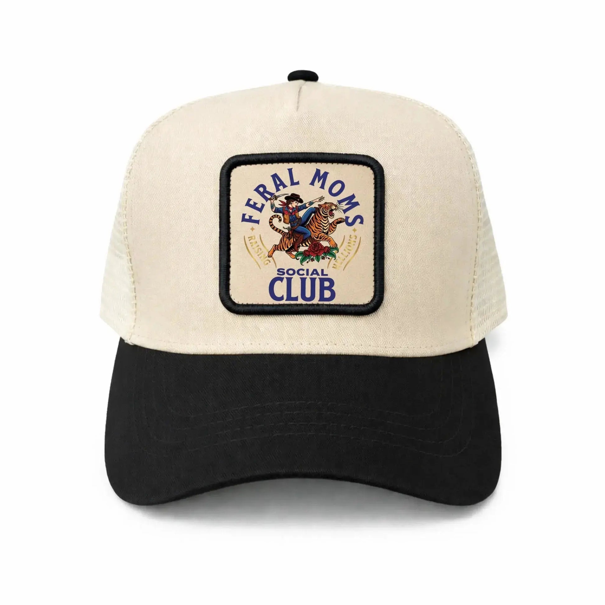 Leather Mesh Back Trucker Cap black