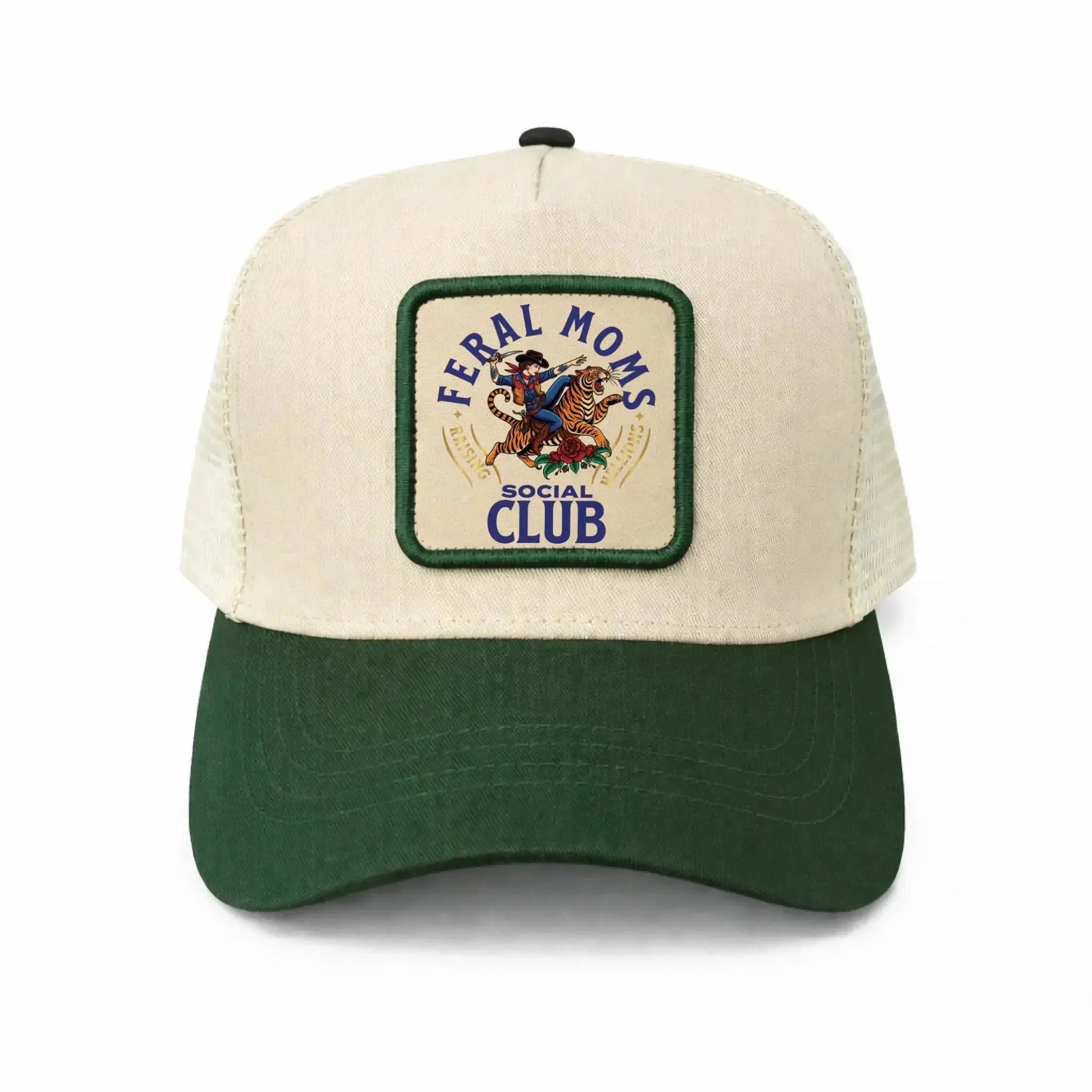 Leather Mesh Back Trucker Cap green