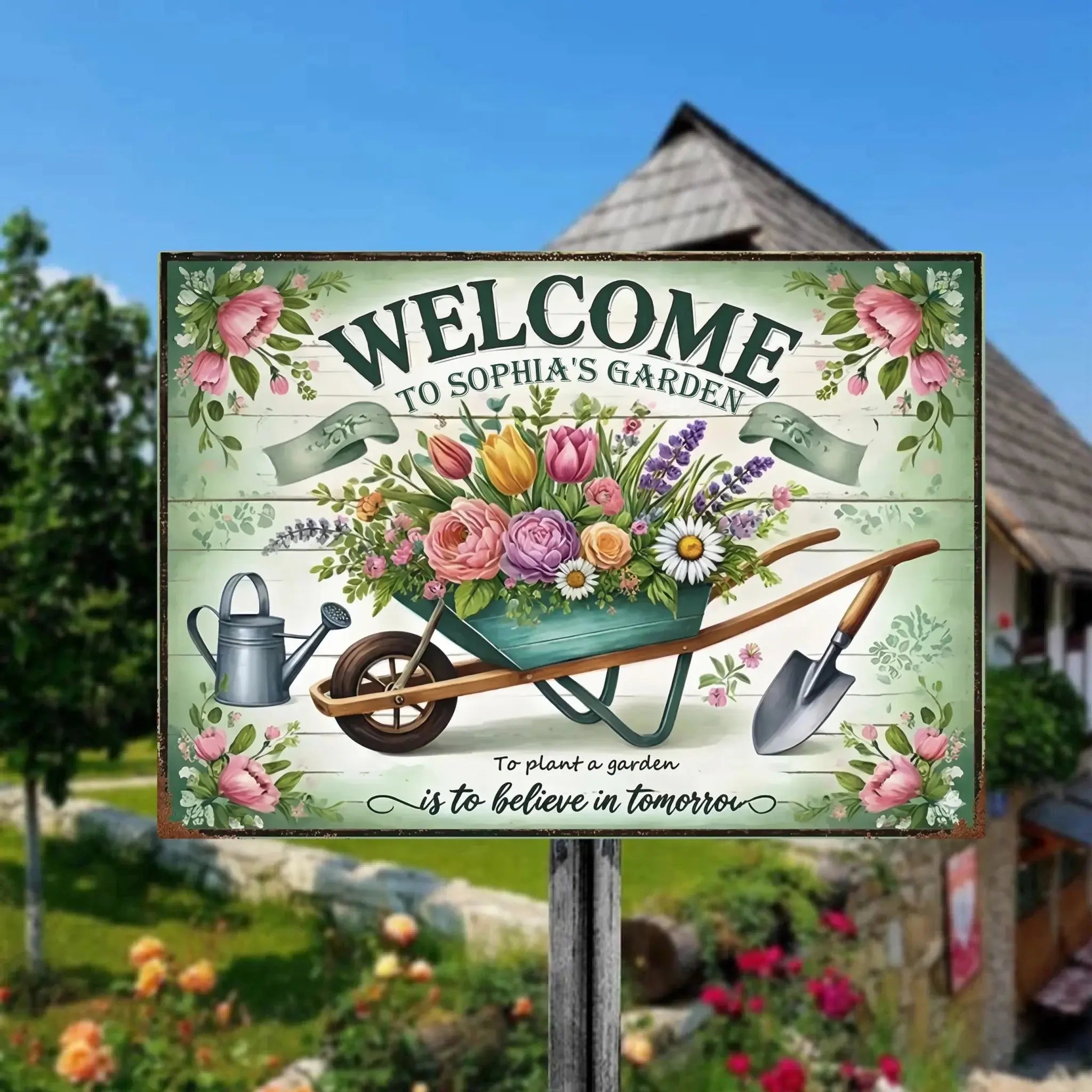Duconspace Metal Sign Lanscape Outdoor, Metal Sign Hanging front house