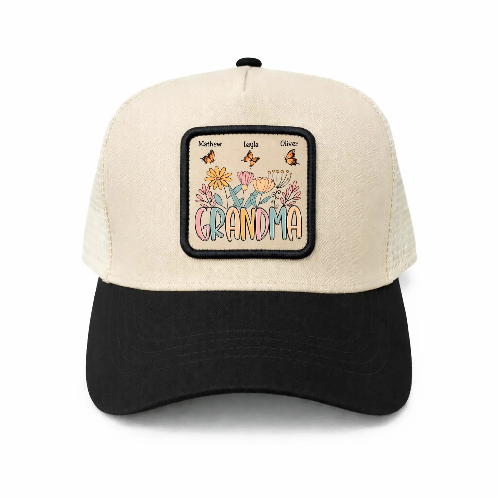 Leather Mesh Back Trucker Cap black