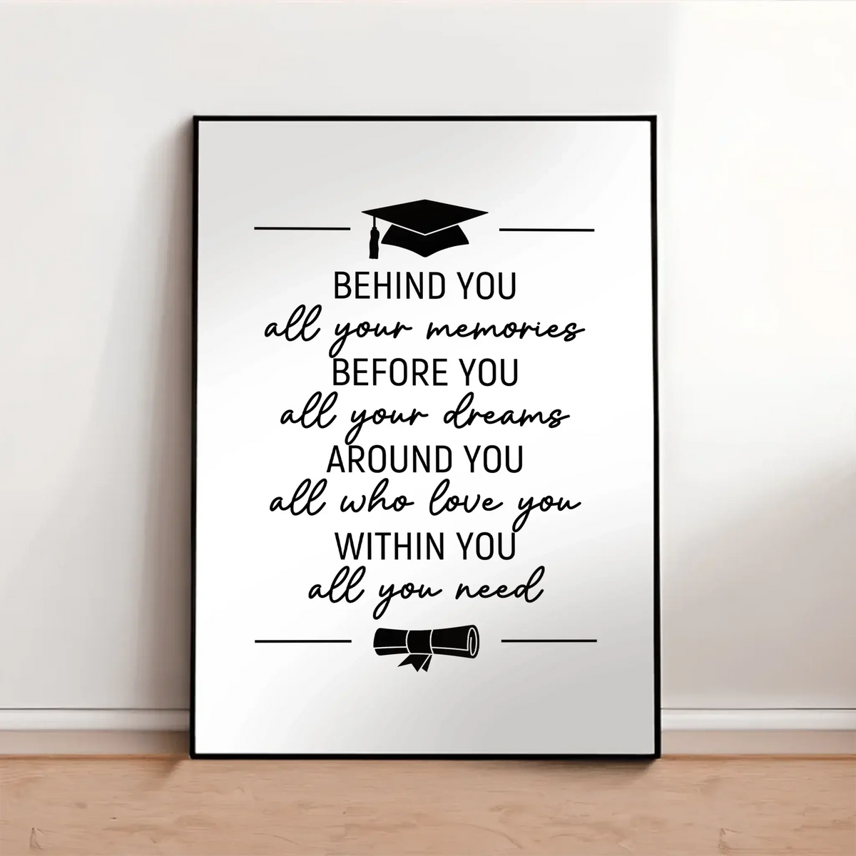 Positive Graduation Poster Graduation Poster Gift Inspirational Quote Wall Art - Duconspace